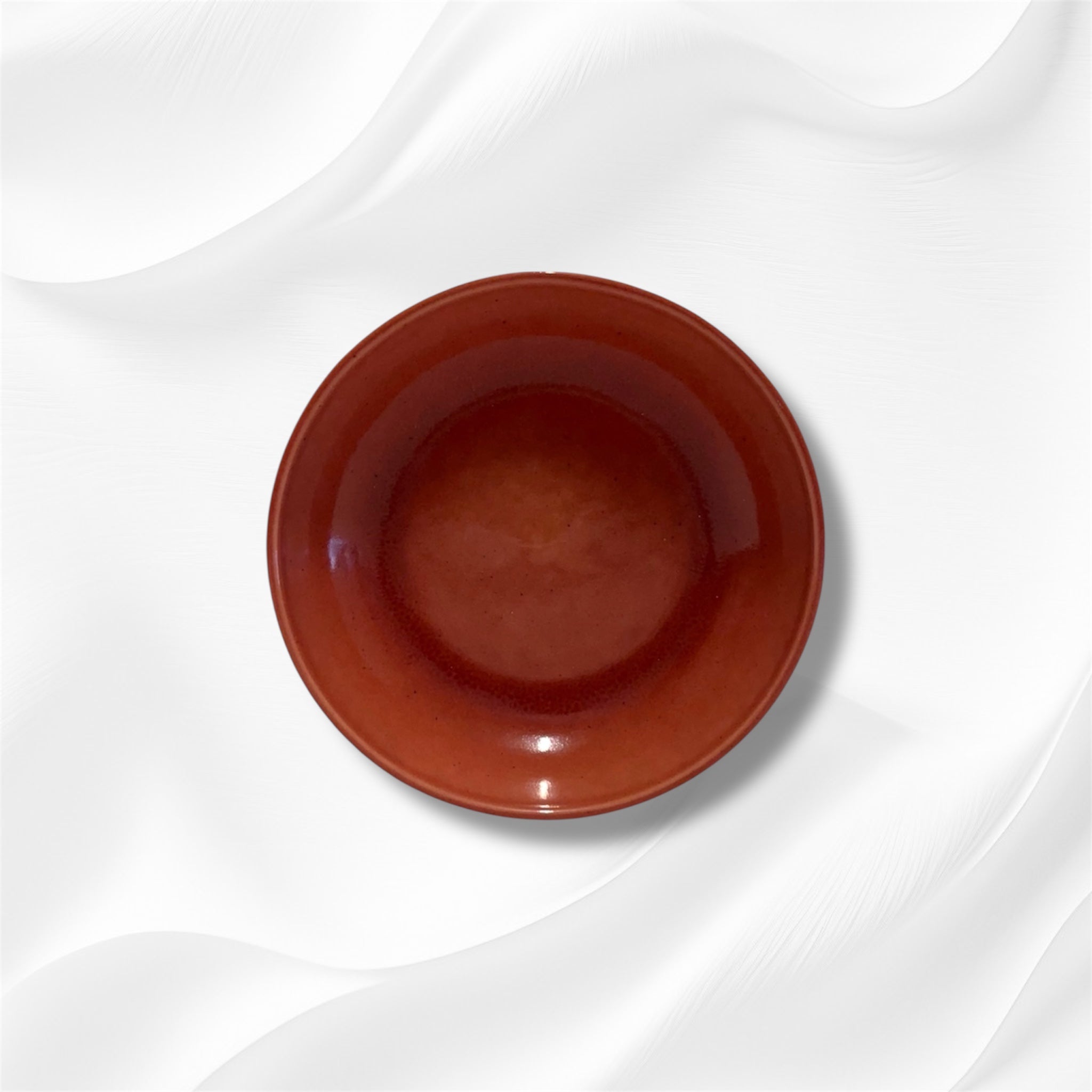 Red Cinnamon Stoneware Soup Plate