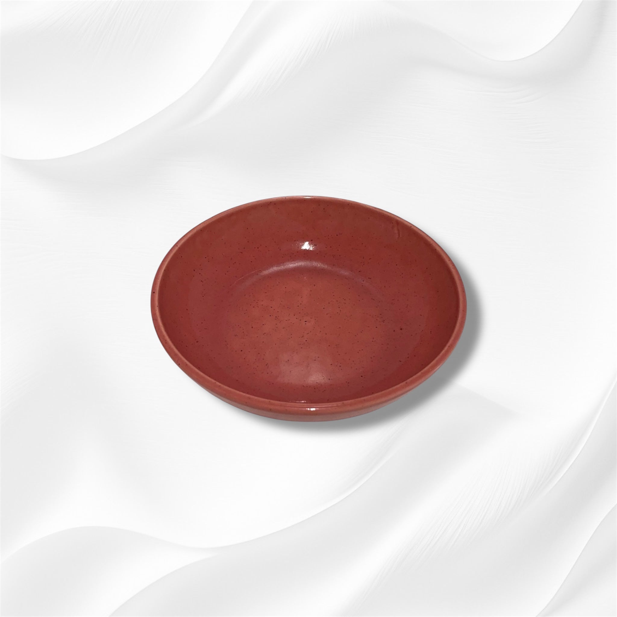 Red Stoneware Deep Plate in Terracotta