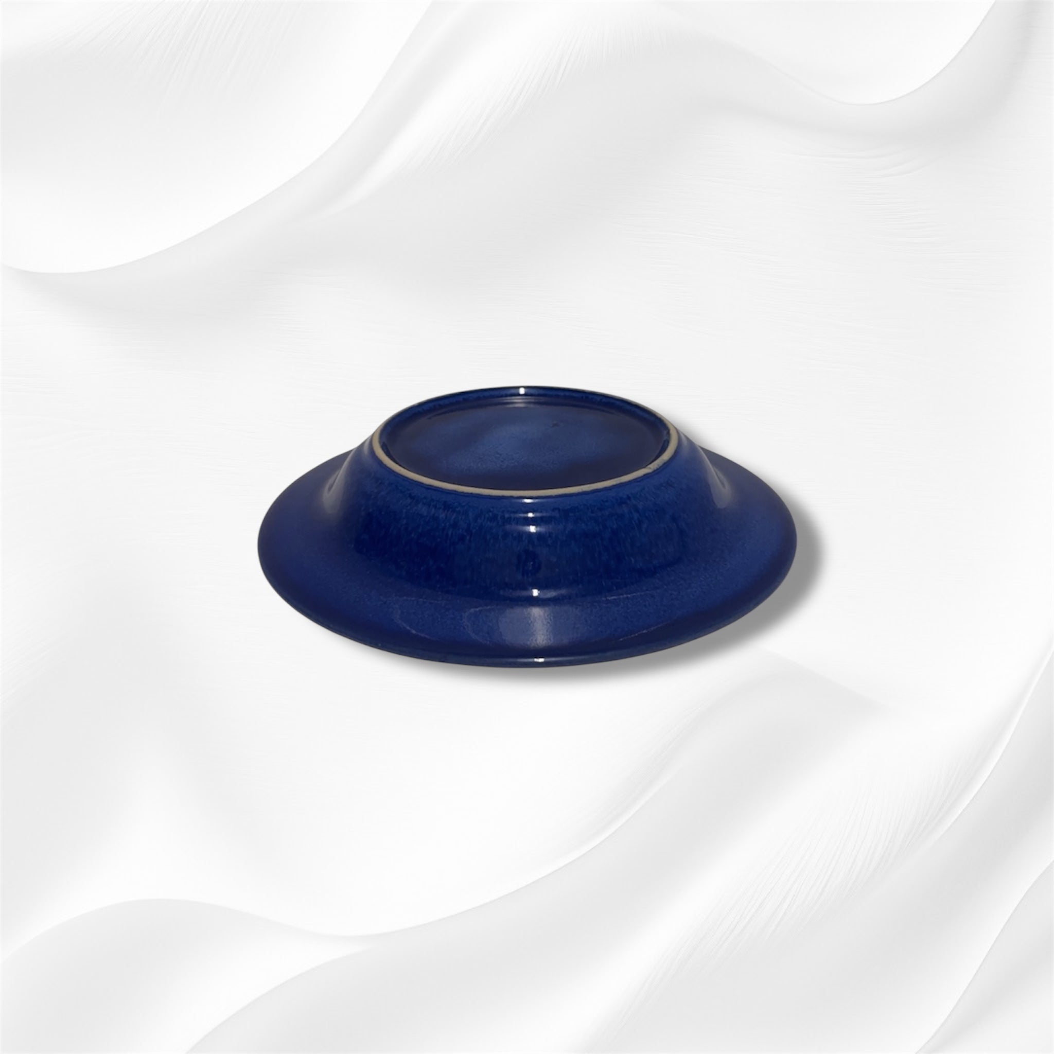 Deep Blue Stoneware Soup Plate