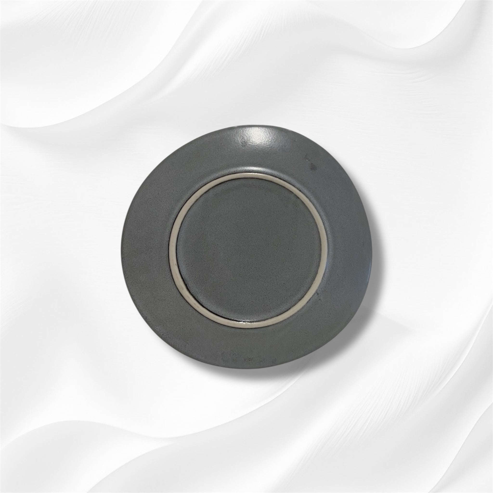 Irregular Matte Grey Stoneware Dessert Plate