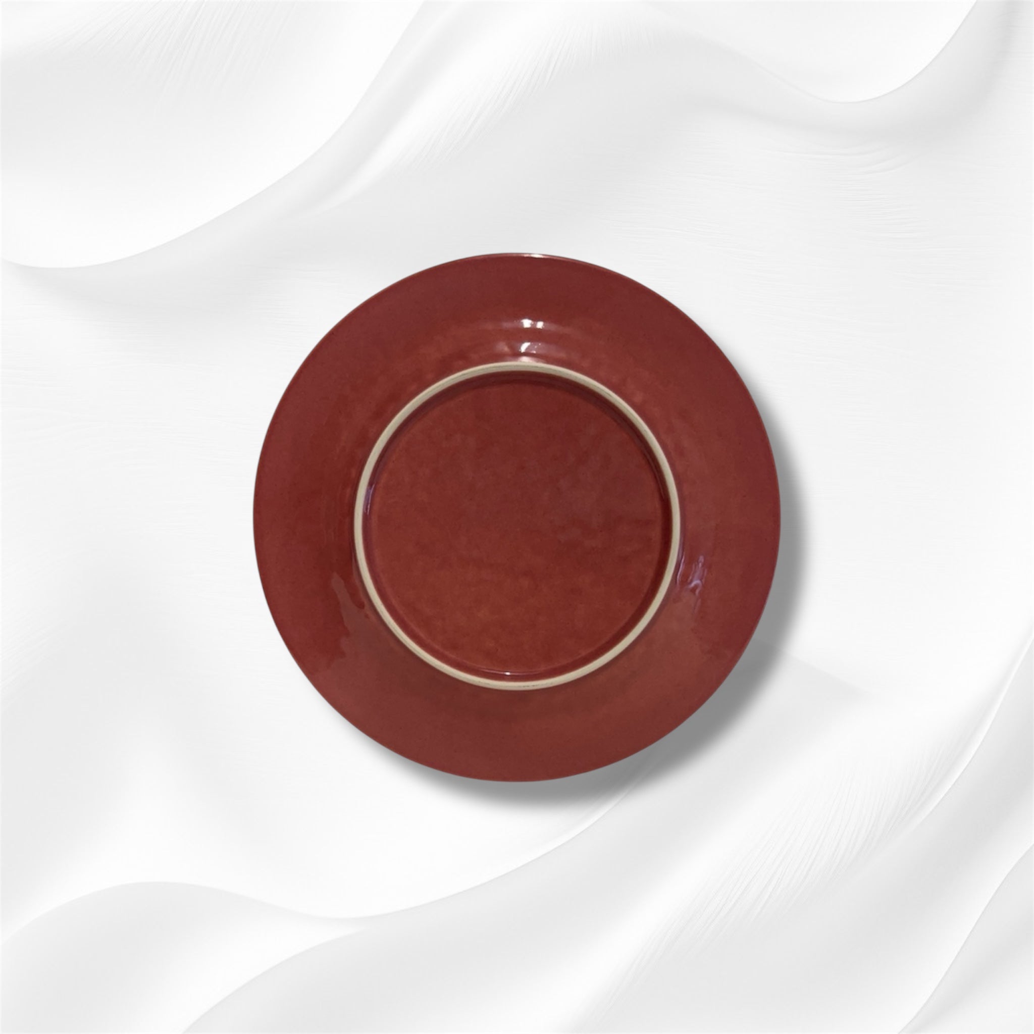 Cherry Red Stoneware Dessert Plate