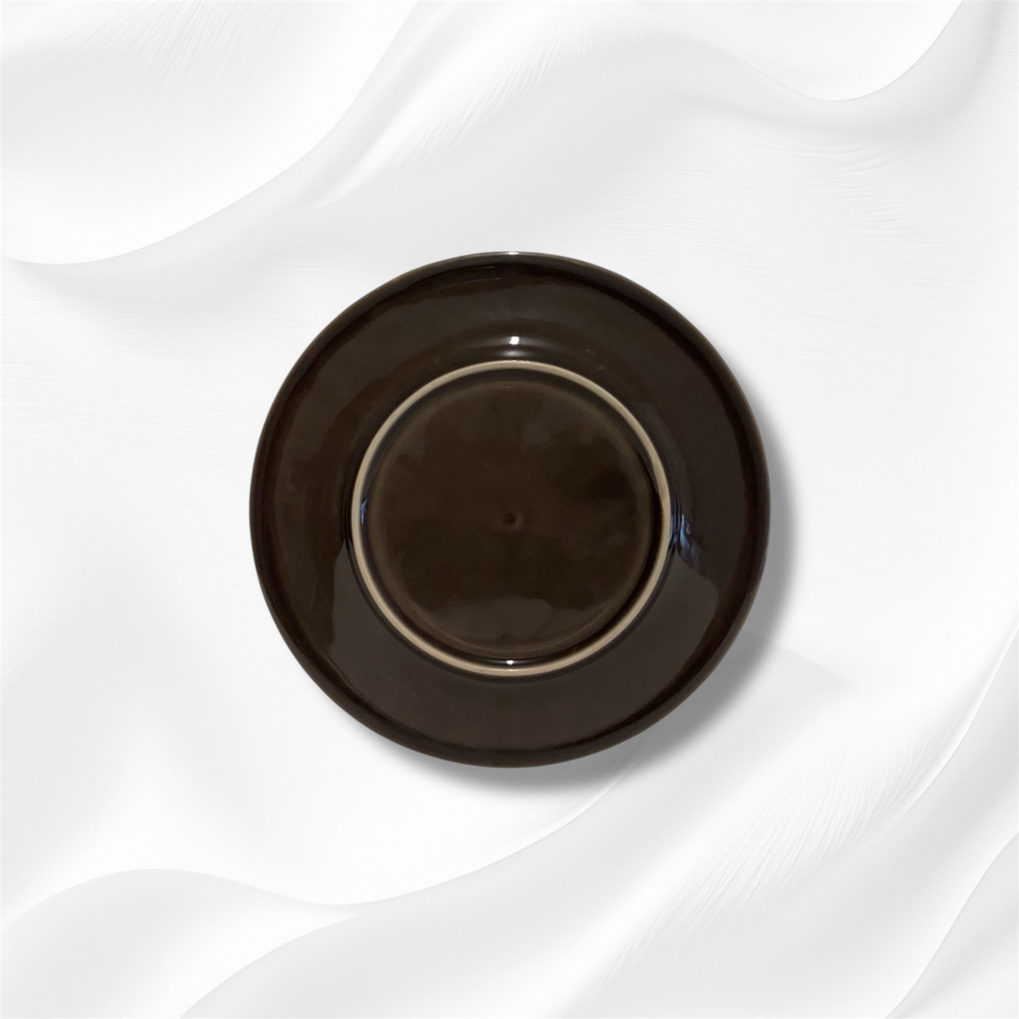 Dark Brown Stoneware Dinner Plate