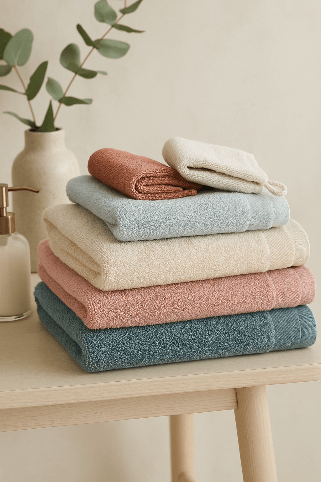 Linge de Bain en Coton Portugais – Serviettes, Gants et Draps de Bain