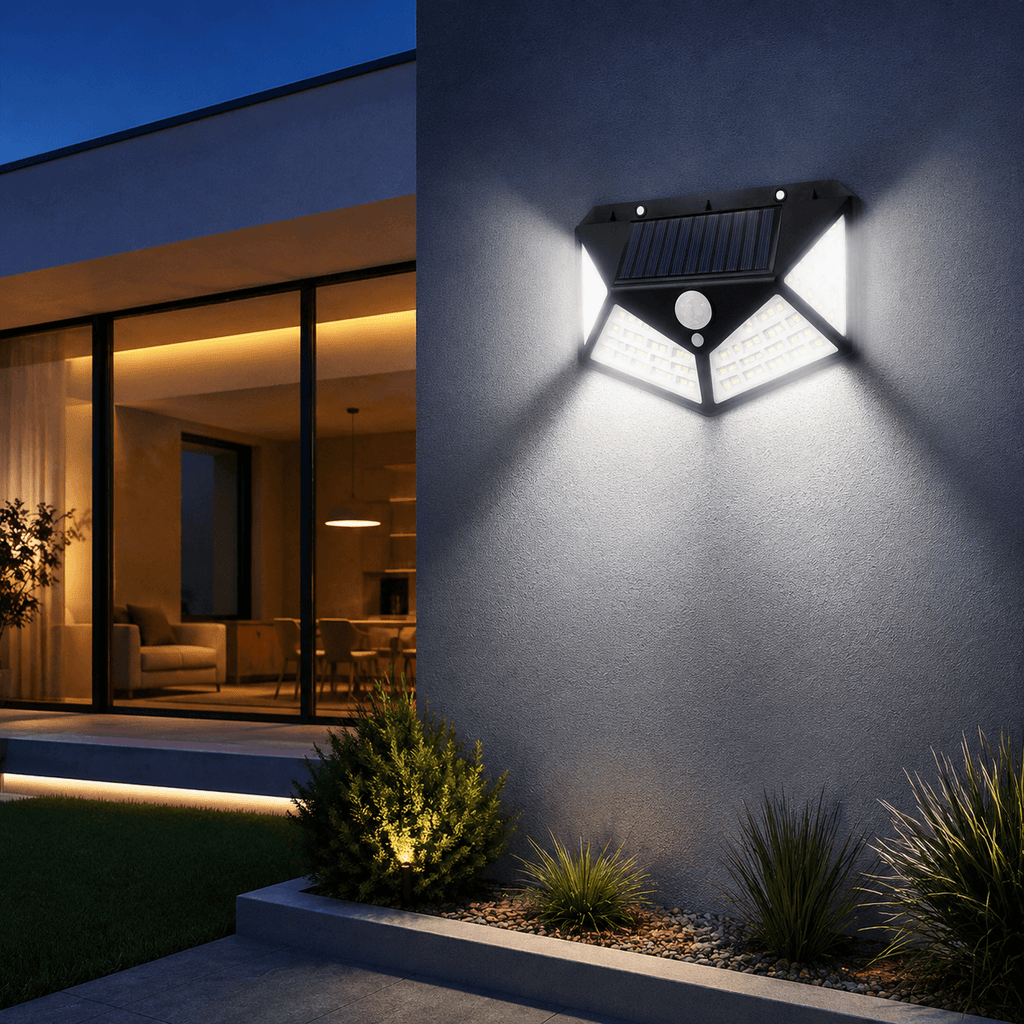 Lampe Solaire Extérieure Détecteur de Mouvement 270° LED Noire