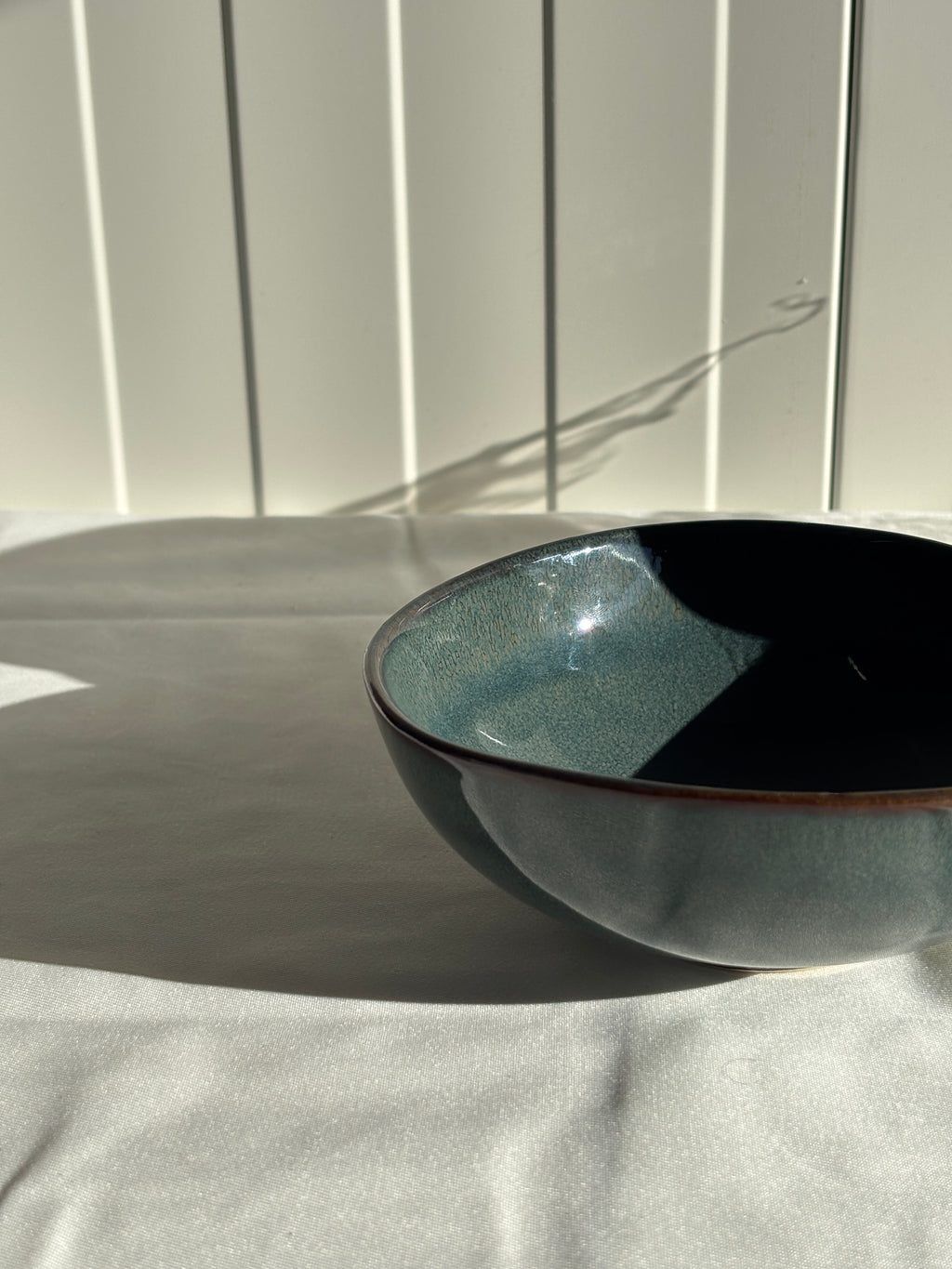 Bol Neuf Céramique Bleu Canard Grisé Effet Glacé Craquelé Design Moderne