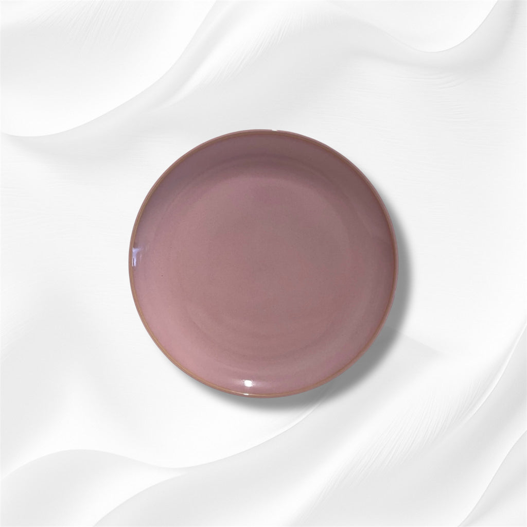 Assiette Plate Grès Rose Poudré