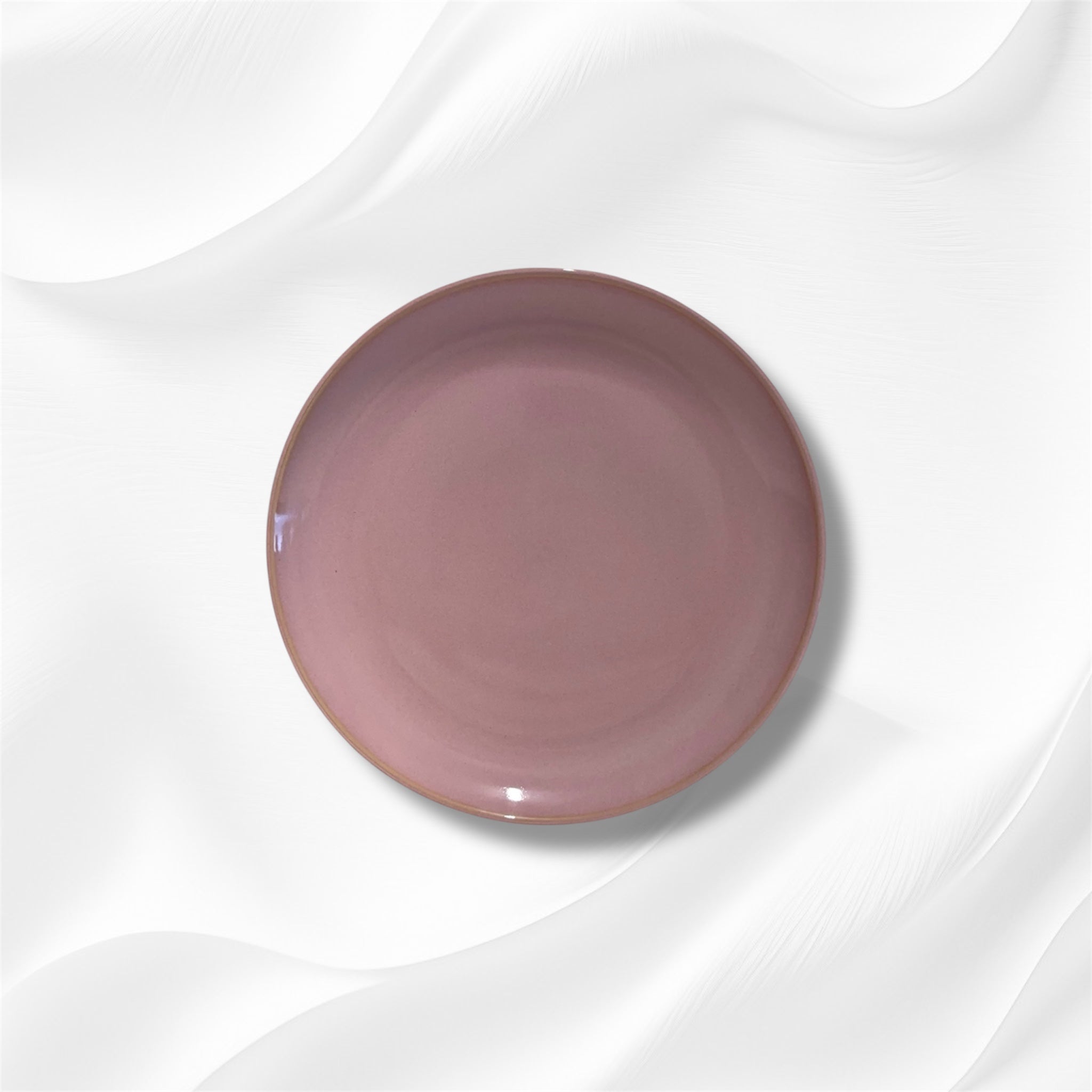 Assiette Plate Grès Rose Poudré