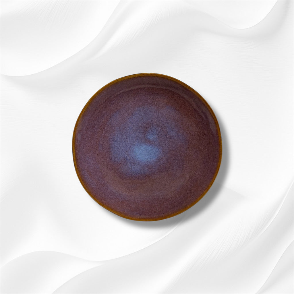 Assiette Plate Grès Prune Éclatante