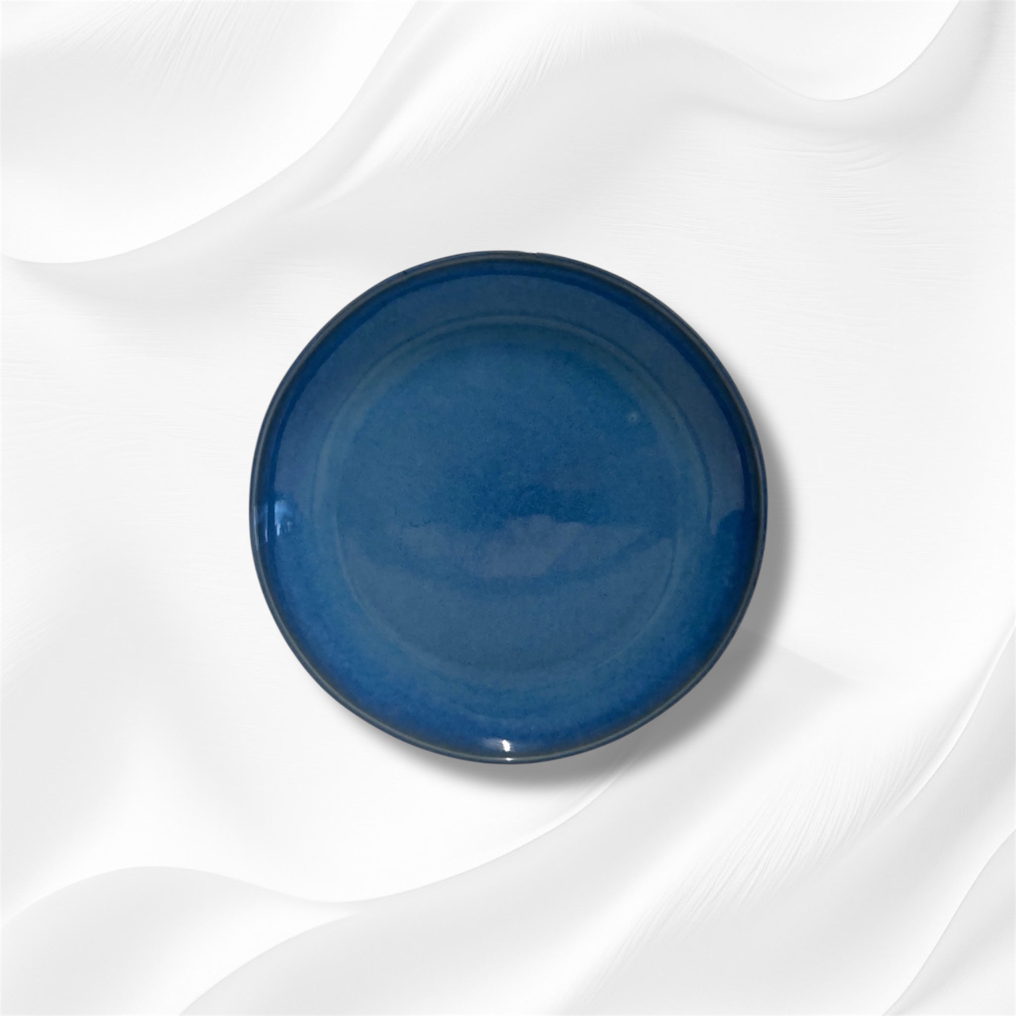 Assiette Plate Grès Bleu Profond