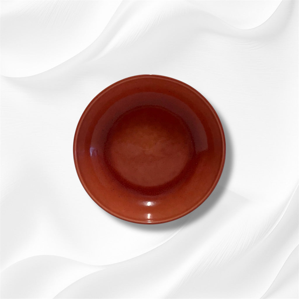 Assiette Creuse Grès Rouge Cannelle