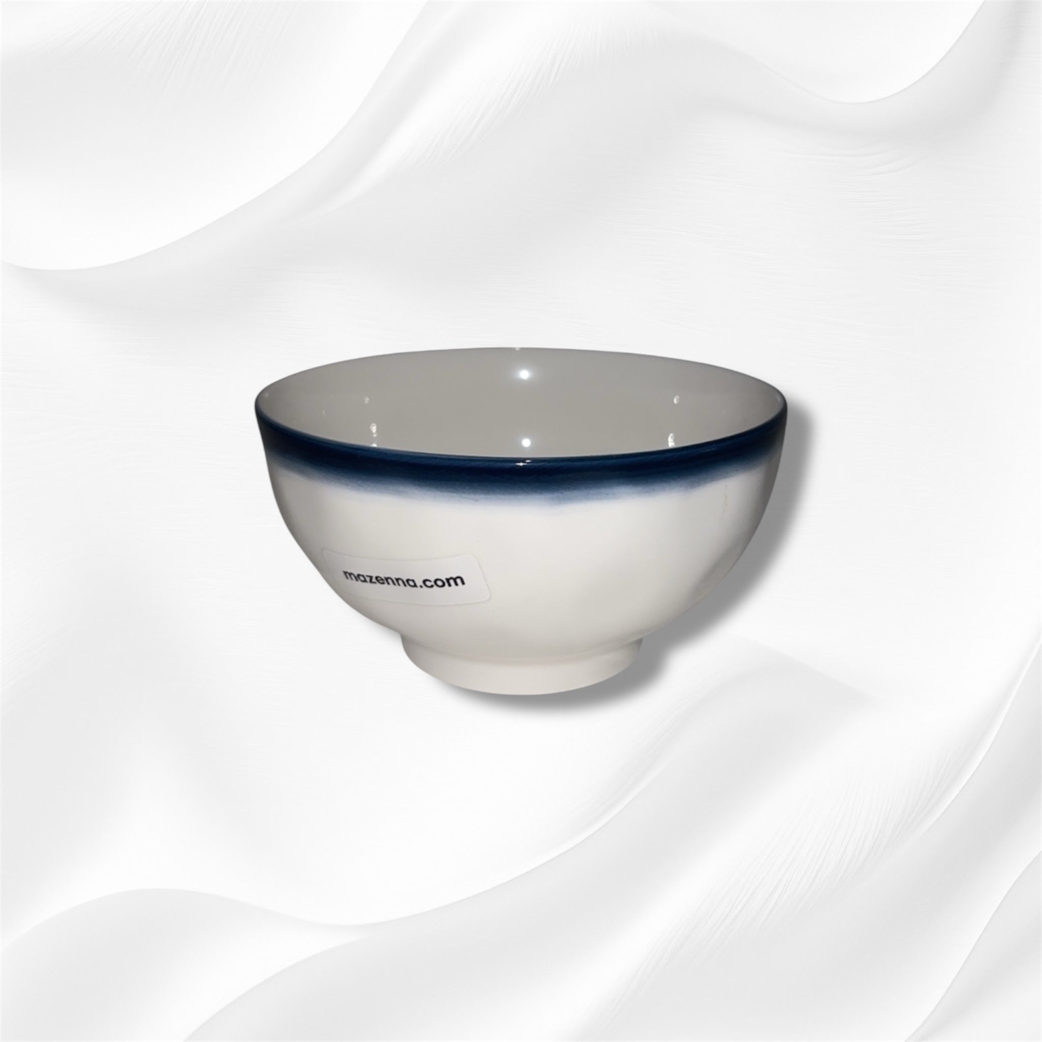 Bol en grès bicolore blanc et indigo
