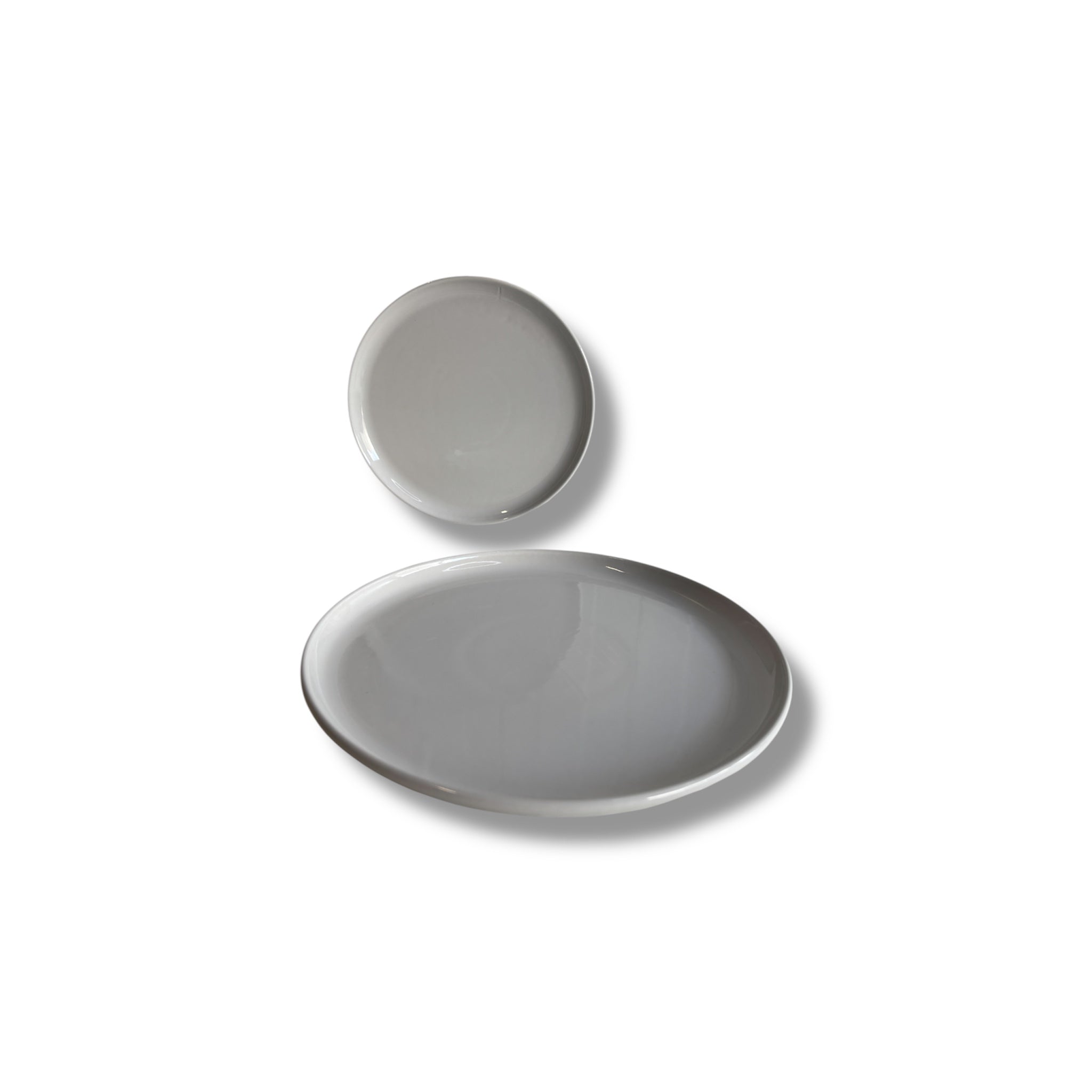 Set Assiettes Plates Blanche En Grès Céramique Fini Brillant