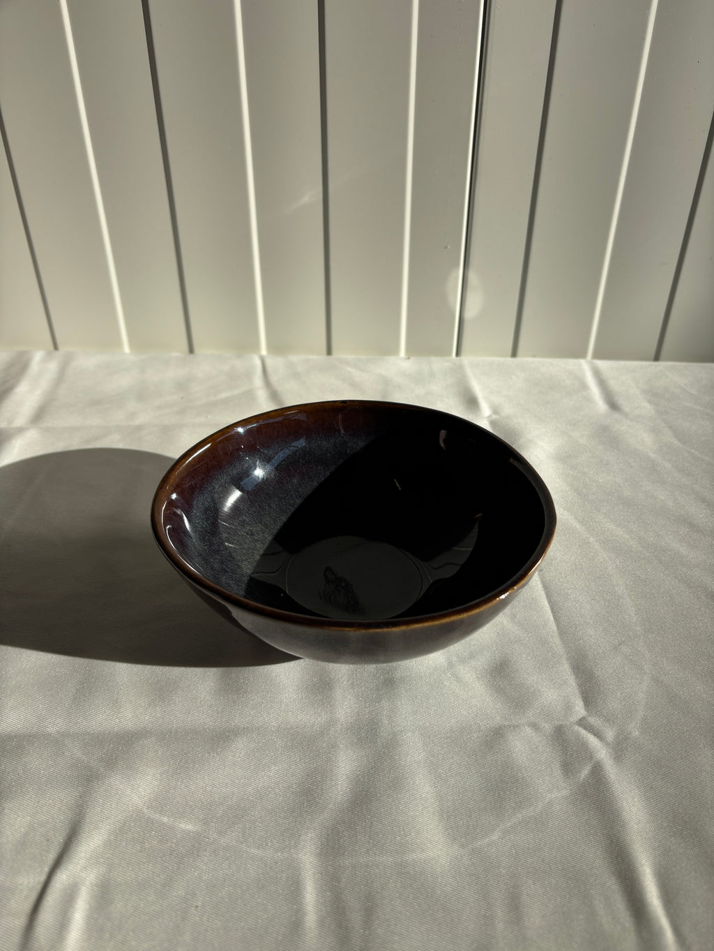 Bol fait main en grès céramique brun bleu style artisanal