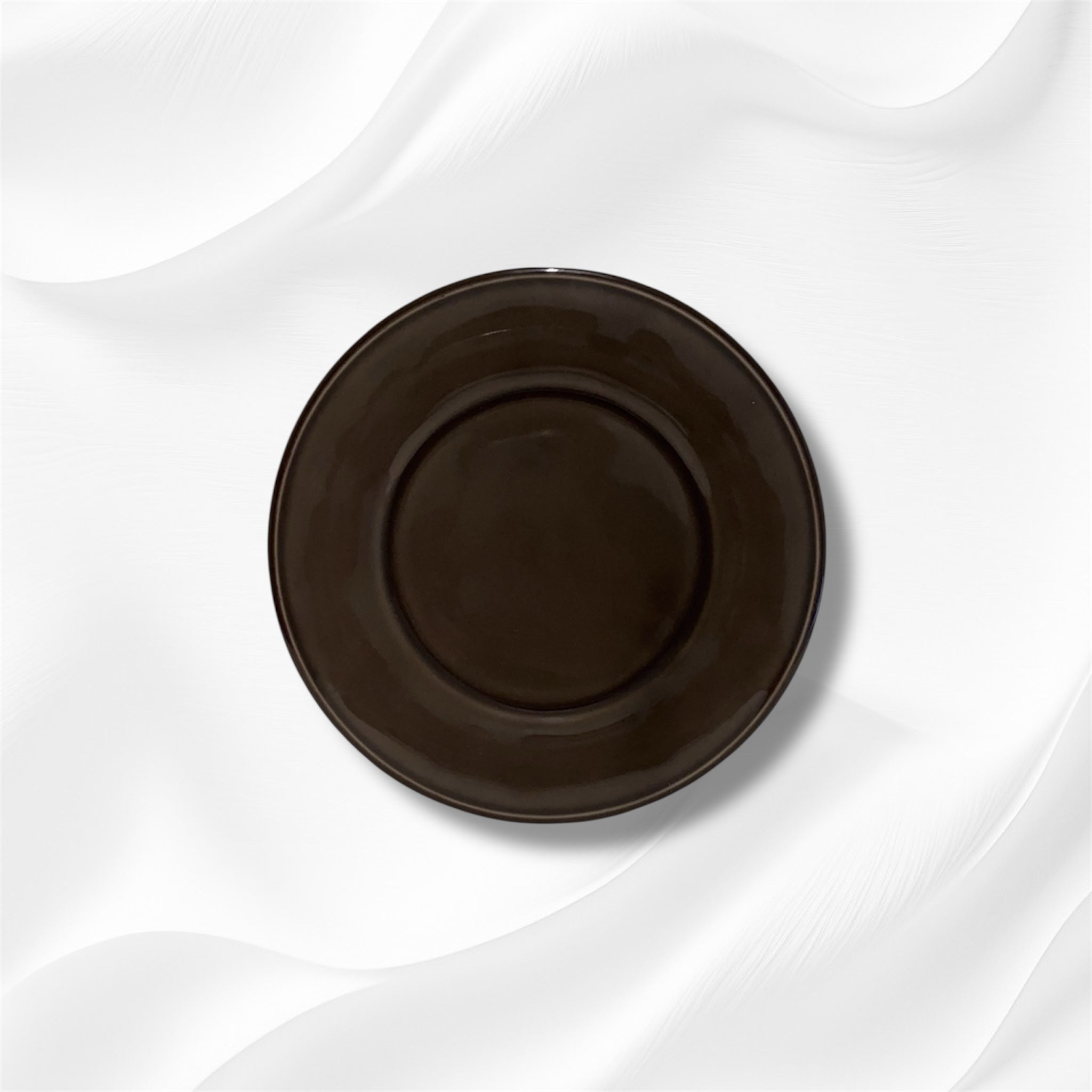 Assiette Plate Grès Marron Foncé