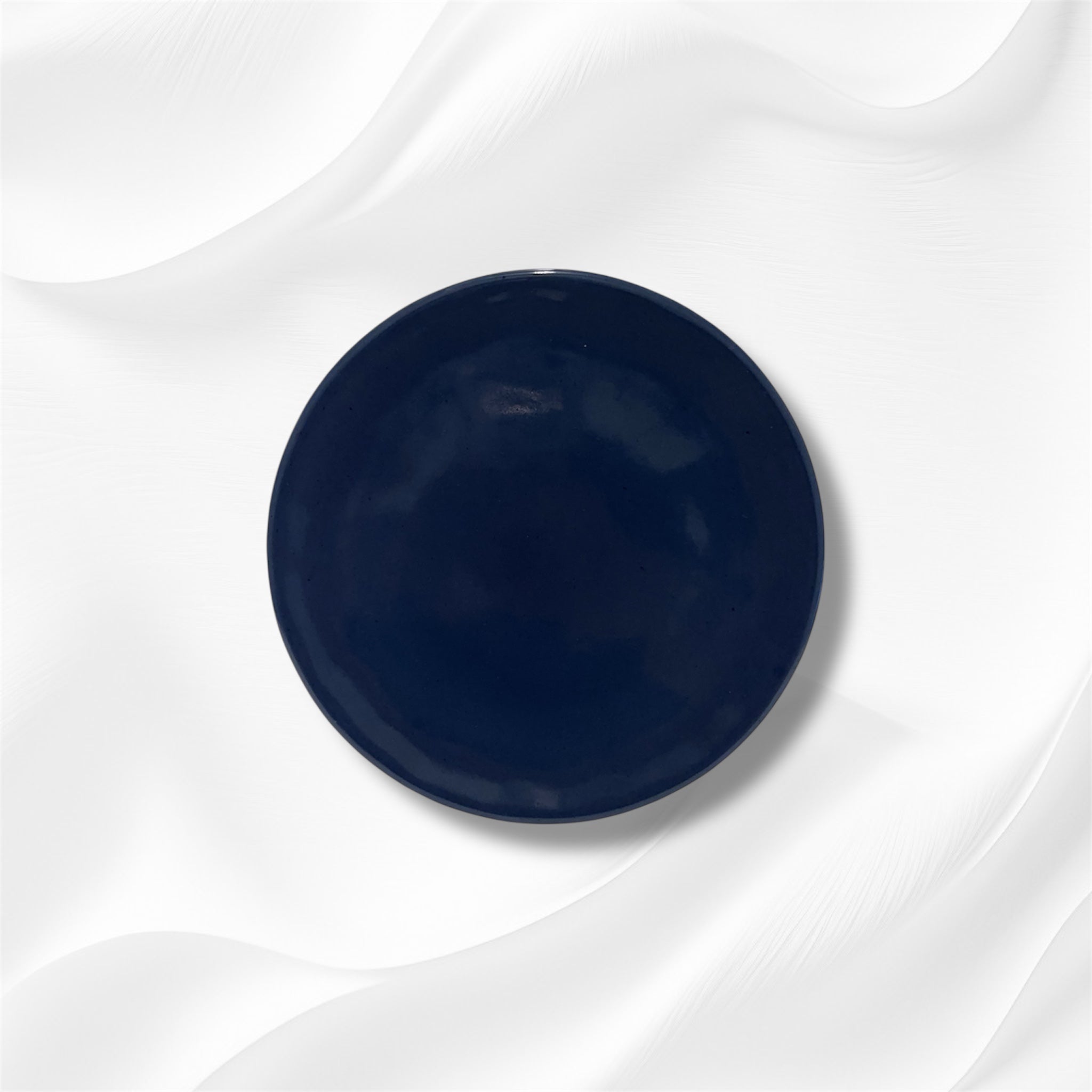 Assiette Plate Céramique Grès Bleu Profond Marine