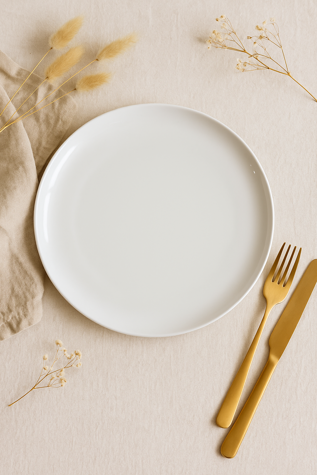 Assiette Plate Blanche En Grés Céramique Fini Brillant Fait Main