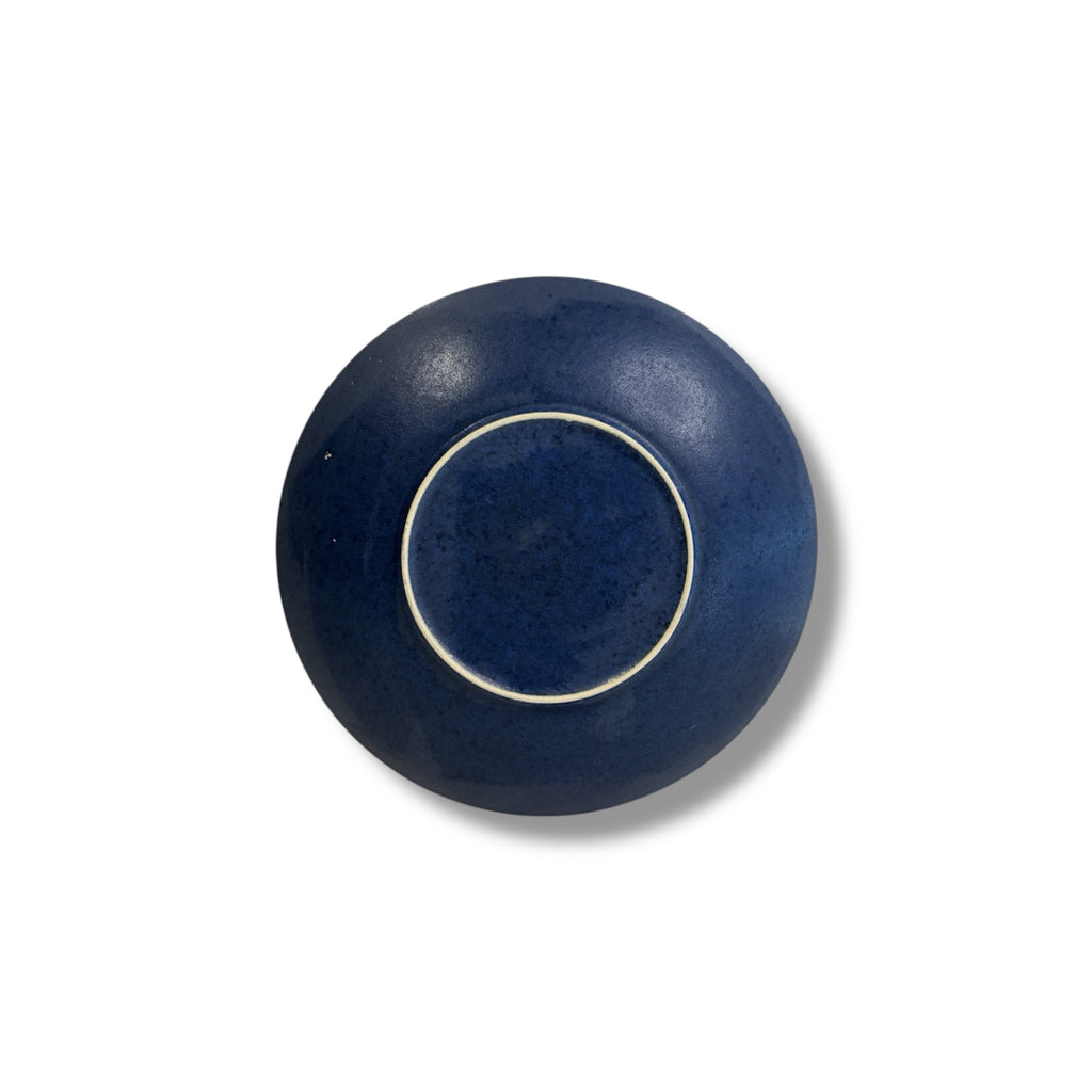 Assiette En Céramique Grès Bleu Marine Foncé Effet Mat Design Moderne Style Contemporain