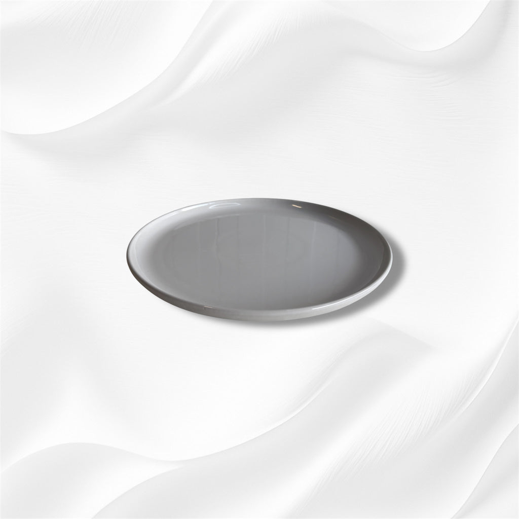 White Stoneware Dinner Plate Set with Glossy Finish