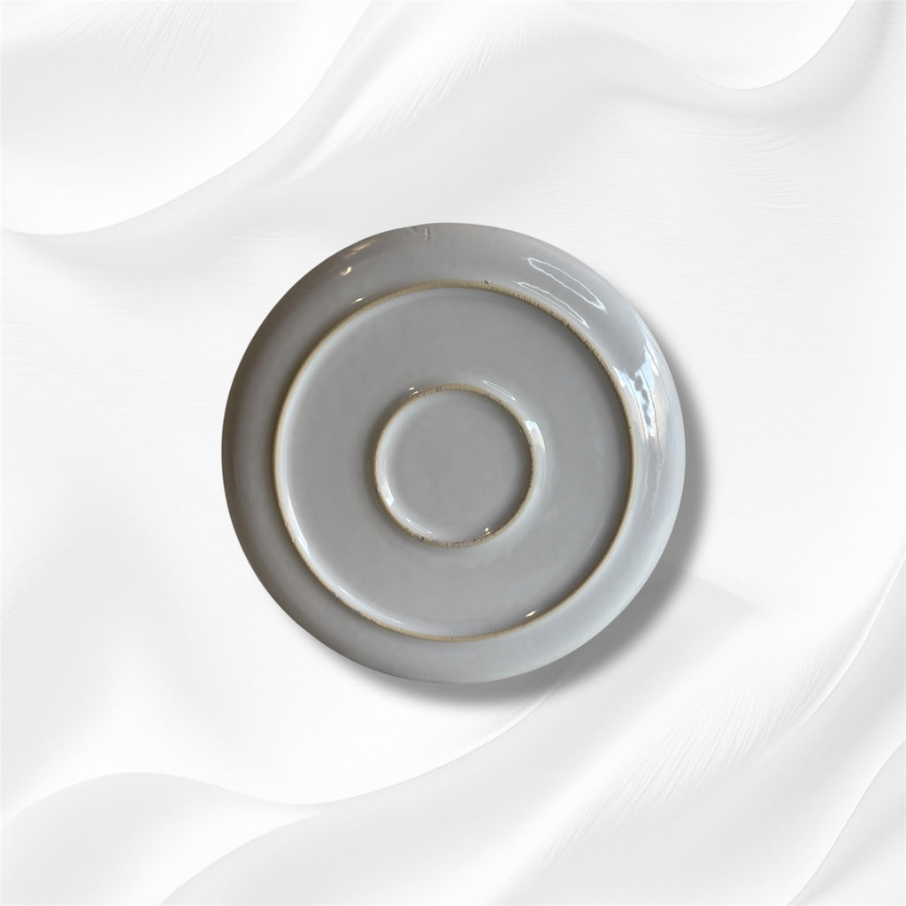White Stoneware Dinner Plate Set with Glossy Finish