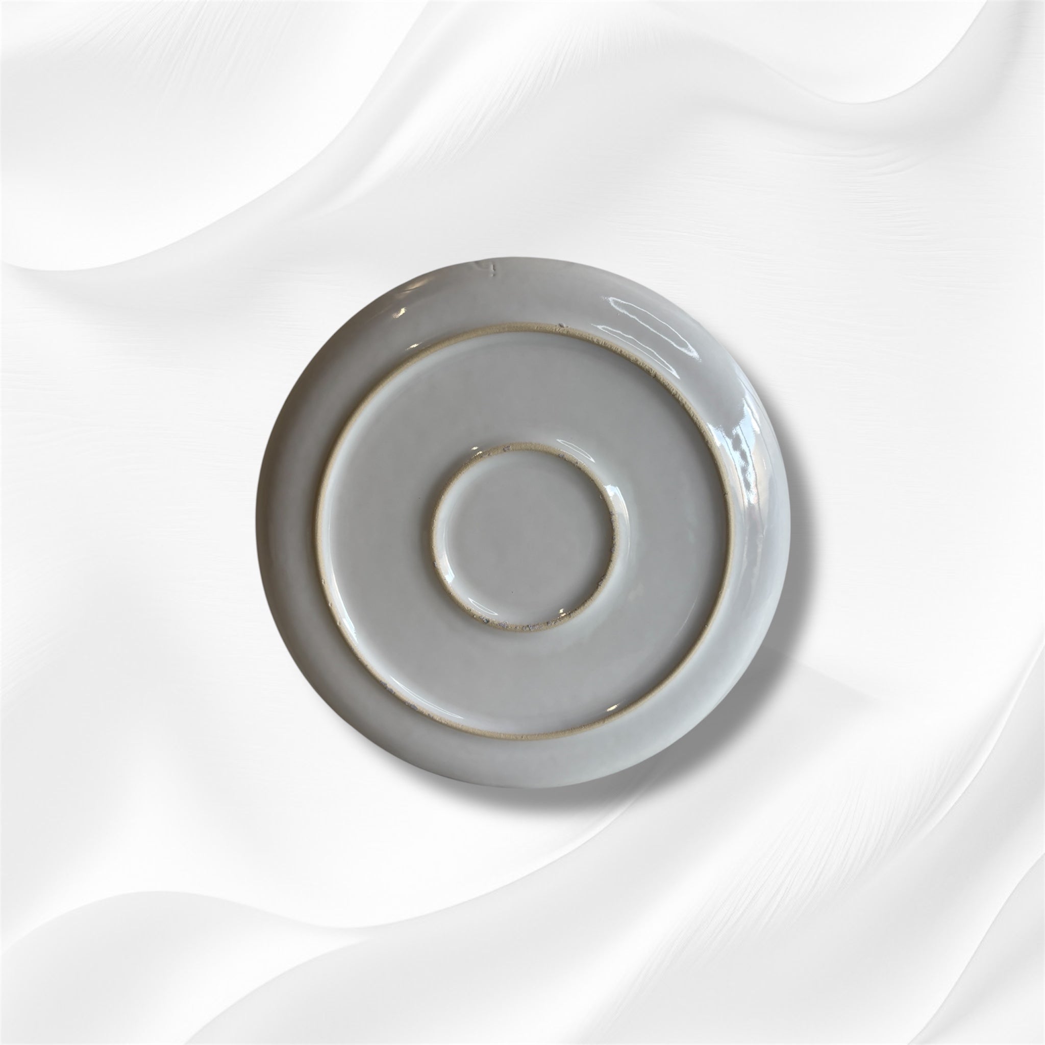 White Stoneware Dinner Plate Set with Glossy Finish
