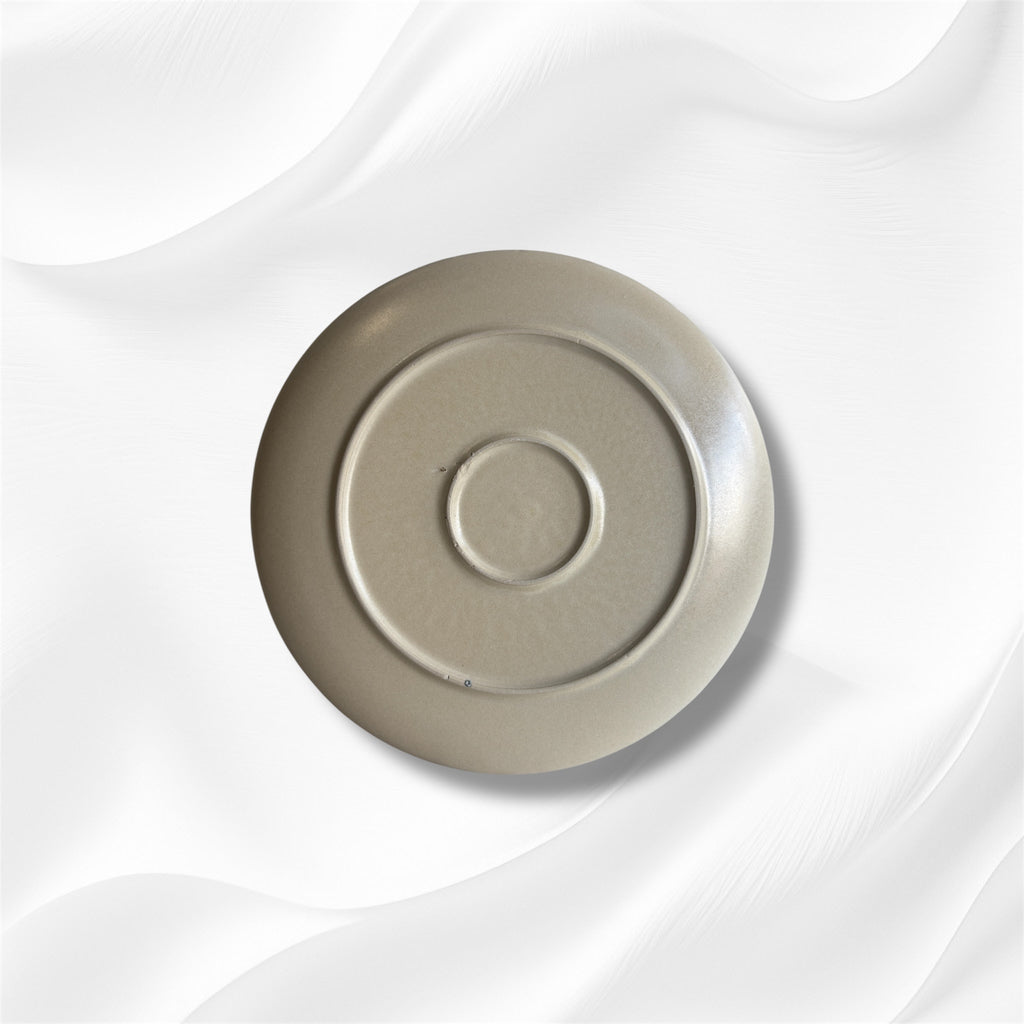 Handmade New Cream Stoneware Plate with Speckled Matte Finish