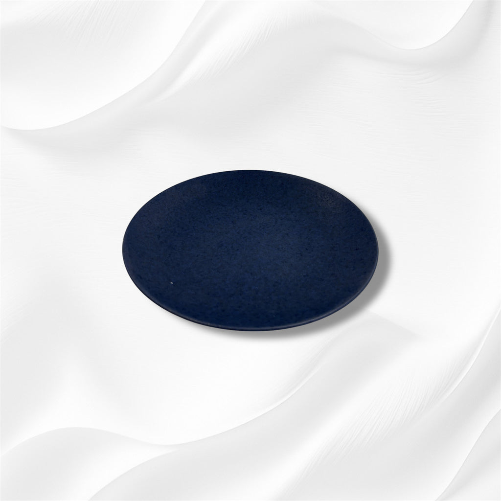 Deep Blue Ceramic Dinner Plate and Bowl Set with Matte Finish