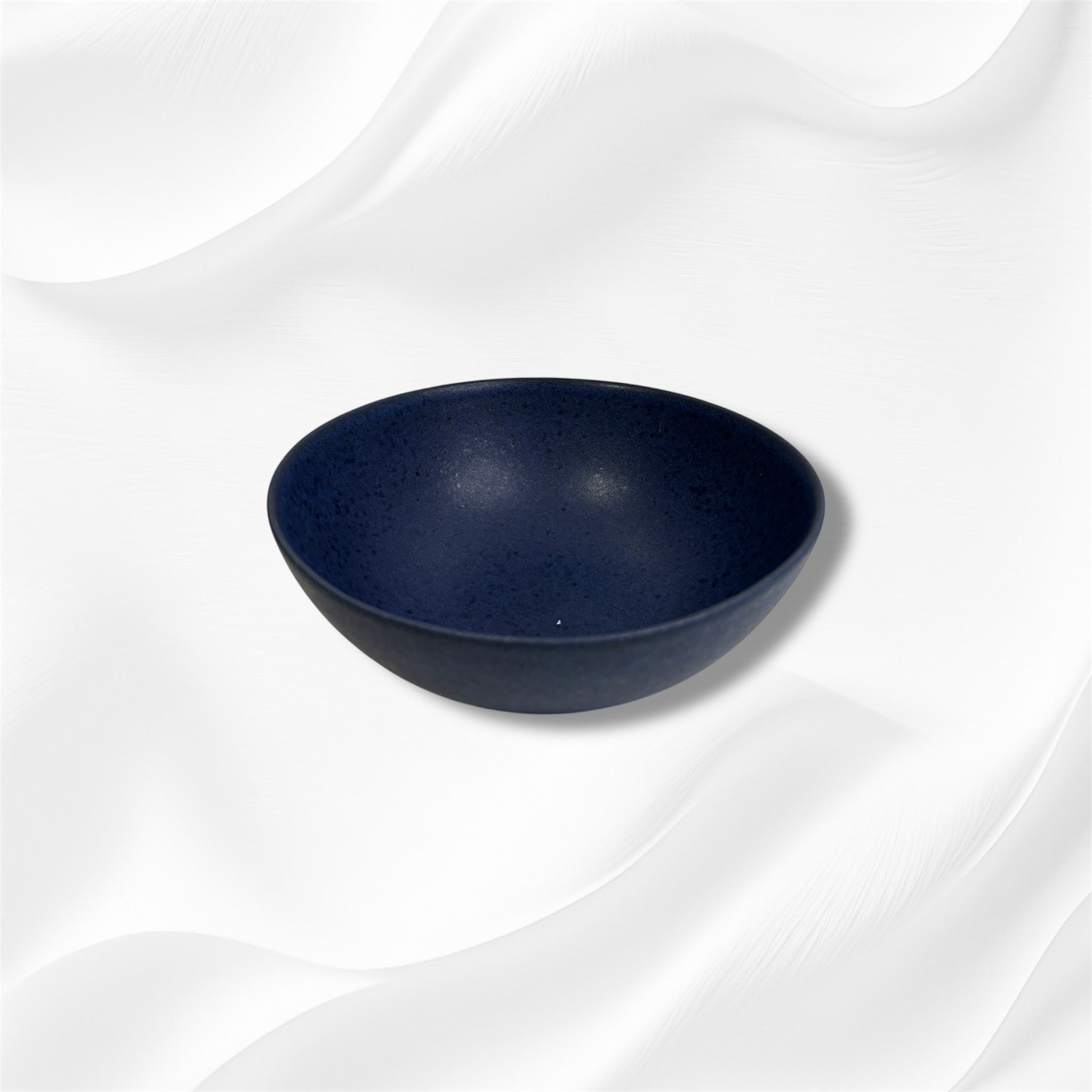 Handmade Deep Blue Speckled Matte Finish Ceramic Stoneware Bowl