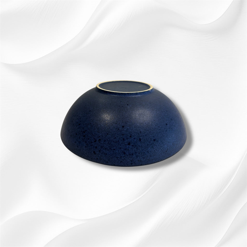 Handmade Deep Blue Speckled Matte Finish Ceramic Stoneware Bowl