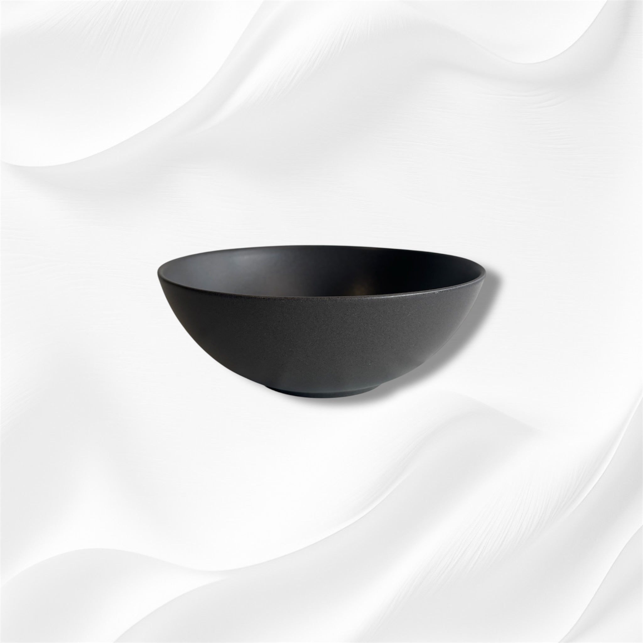 Handmade Anthracite Grey Speckled Matte Finish Ceramic Stoneware Bowl