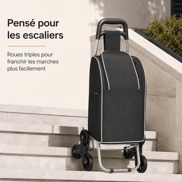 Chariot de Courses Pliable Aluminium Imperméable 30kg