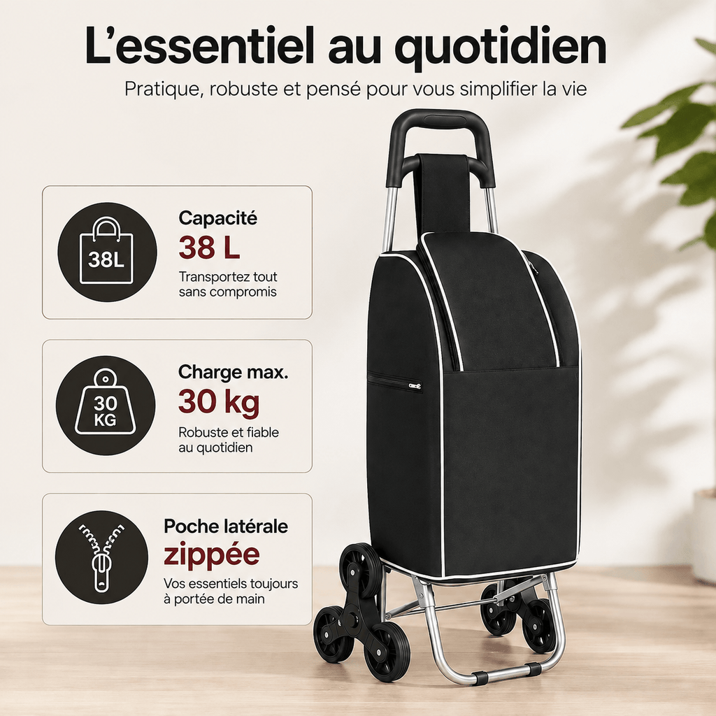 Foldable Aluminum Shopping Trolley Waterproof 30kg