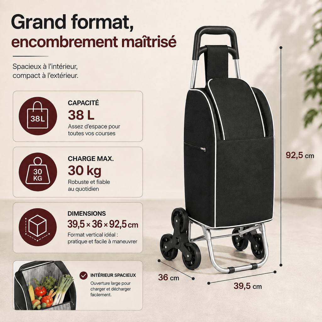 Foldable Aluminum Shopping Trolley Waterproof 30kg