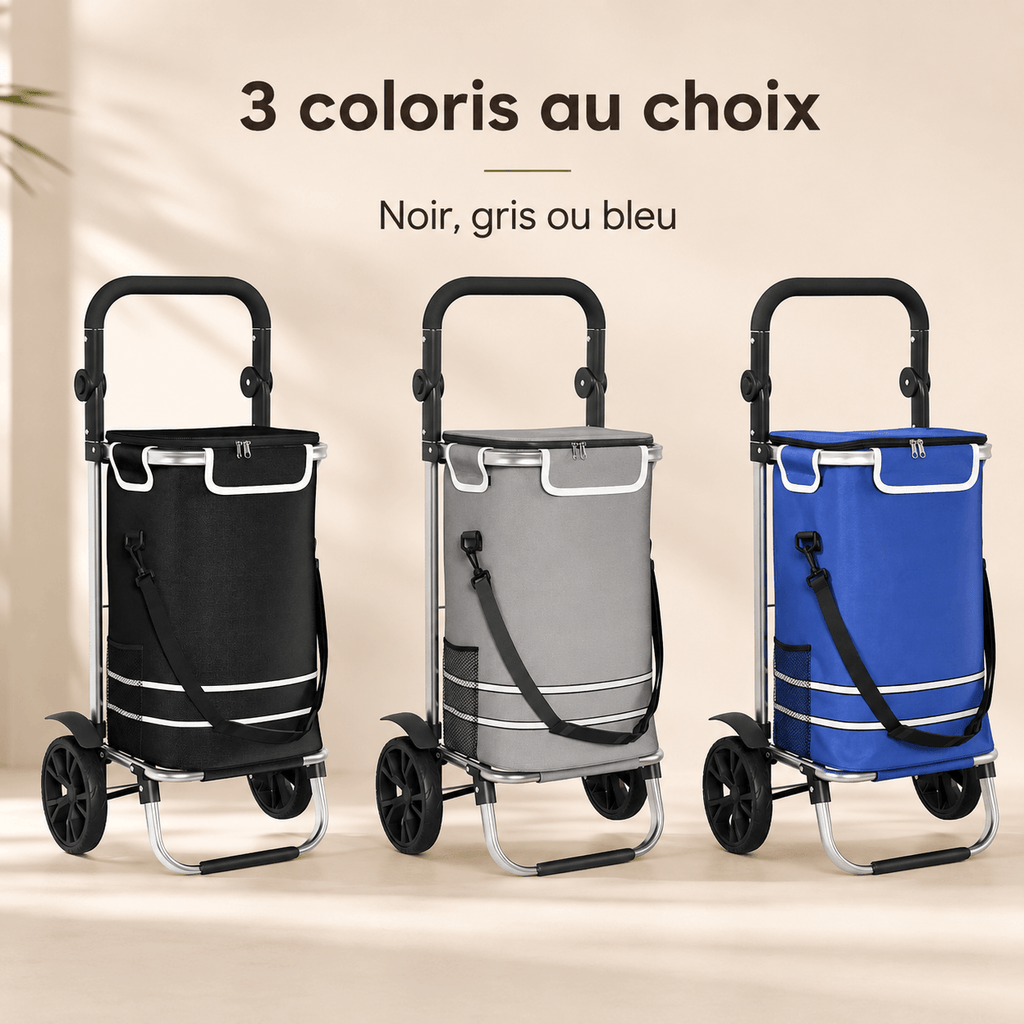 Folding Shopping Cart 40L Aluminum Waterproof 30kg