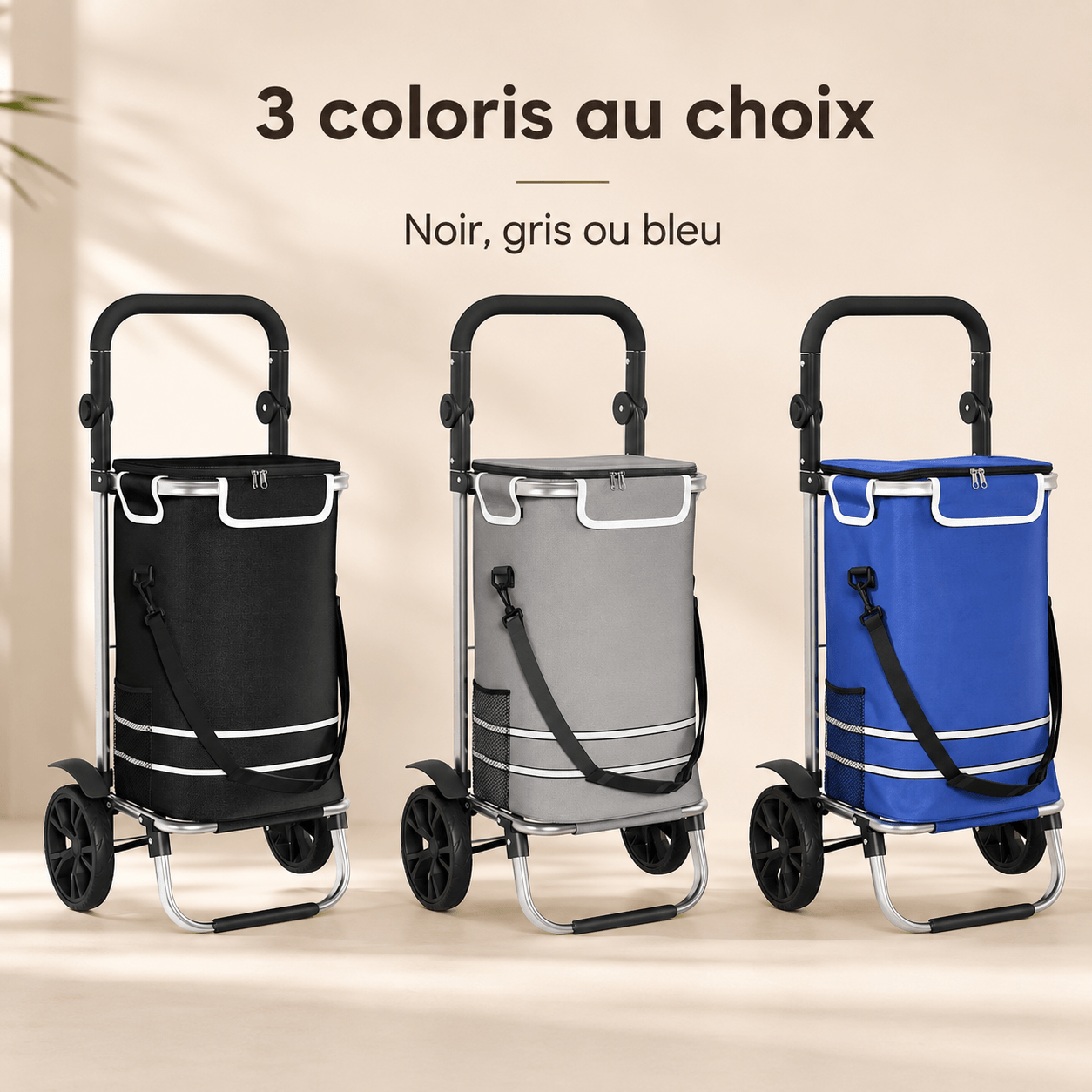 Folding Shopping Cart 40L Aluminum Waterproof 30kg