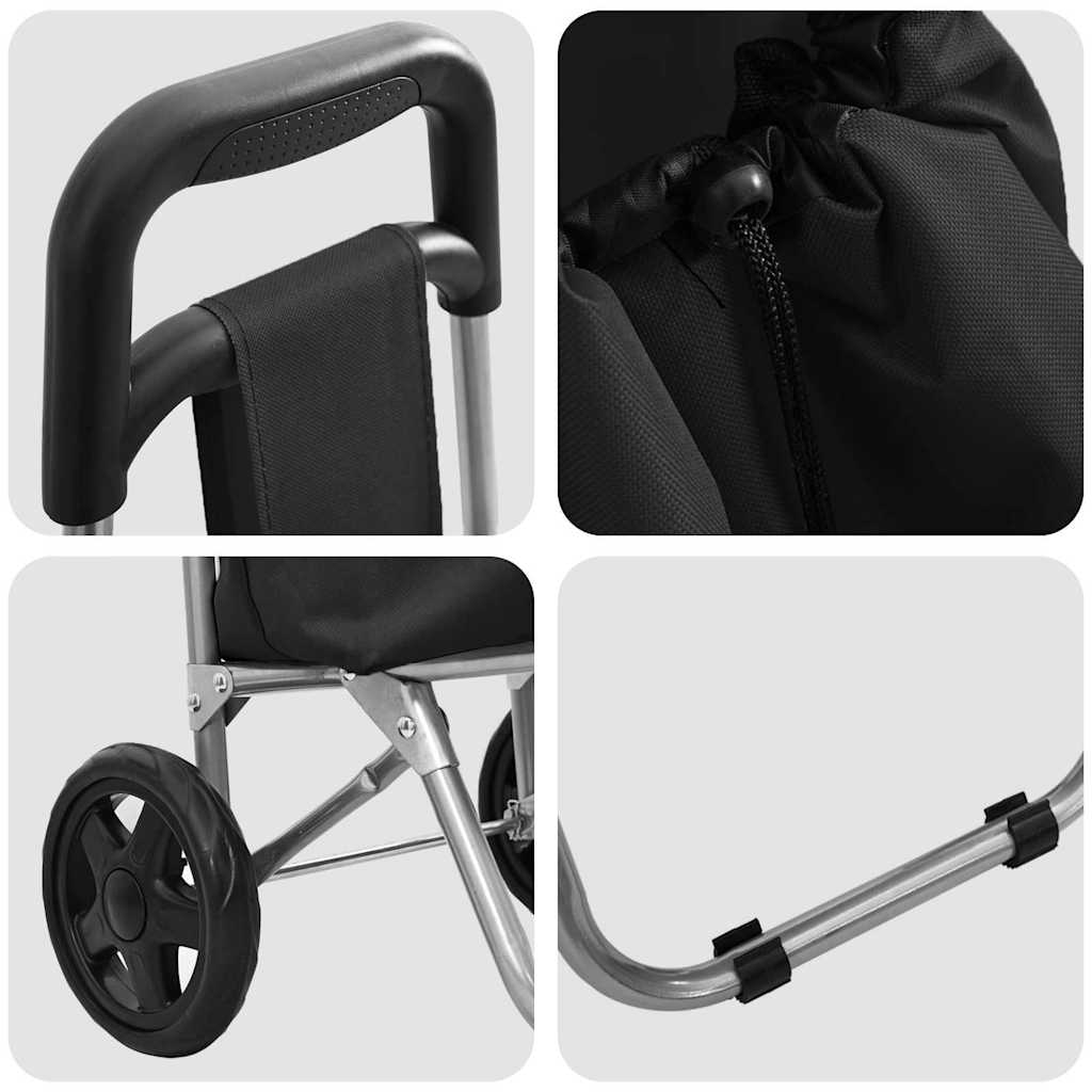 Chariot de Courses Pliable Compact Aluminium Imperméable 30kg