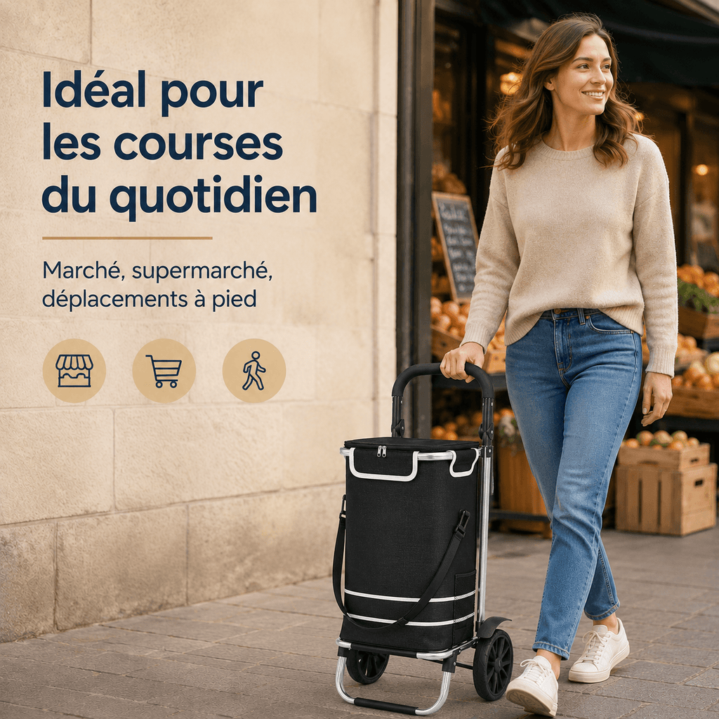 Folding Shopping Cart 40L Aluminum Waterproof 30kg