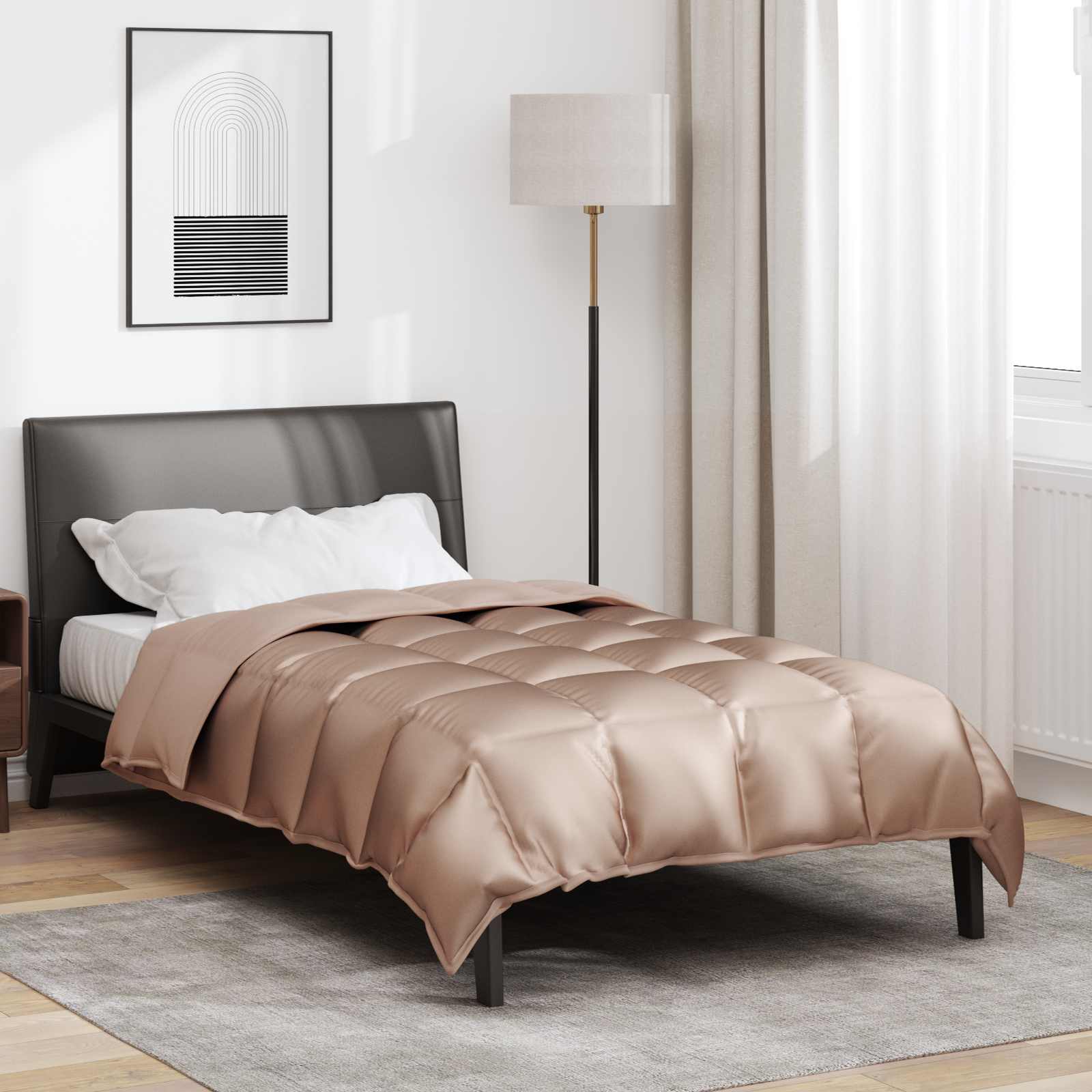 Duvet d'Hiver Satin Doré | Couette Luxe Matelassée & Douceur
