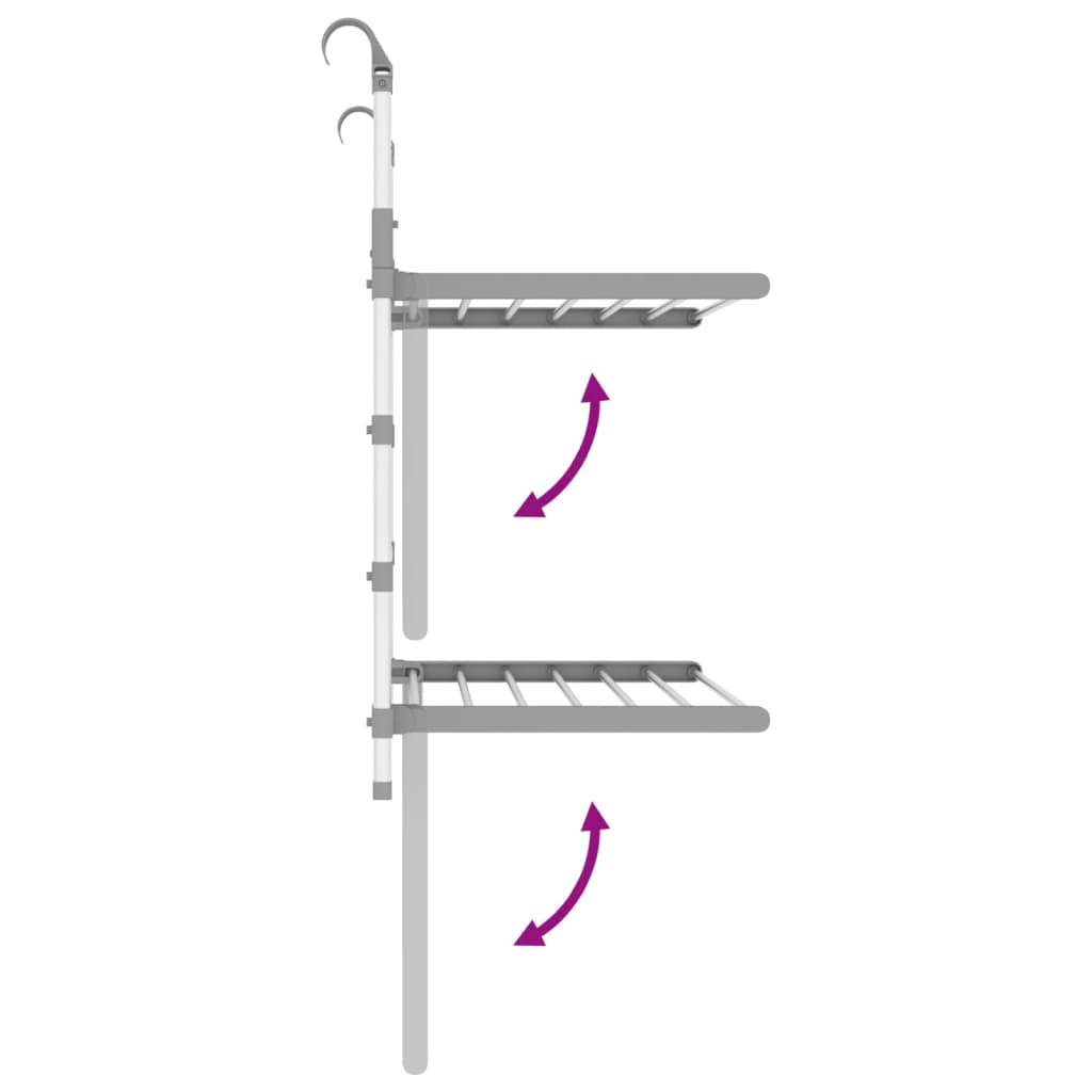 Étendoir à Linge pour Balcon Aluminium Rétractable Pliable