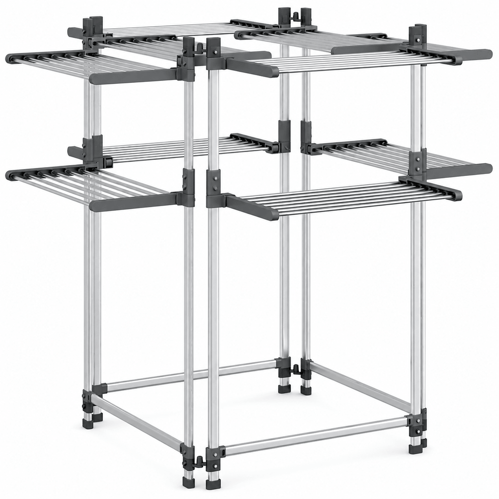 Étendoir à Linge Grand Format Aluminium 107x107x120cm, 33m de Suspension