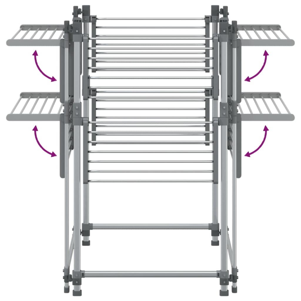 Étendoir à Linge Grand Format Aluminium 107x107x120cm, 33m de Suspension