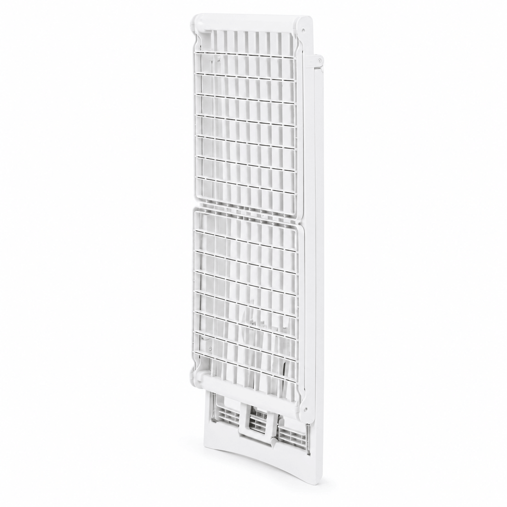 Étendoir à Linge Pliable 2 Ailes Latérales Plastique Blanc 185cm