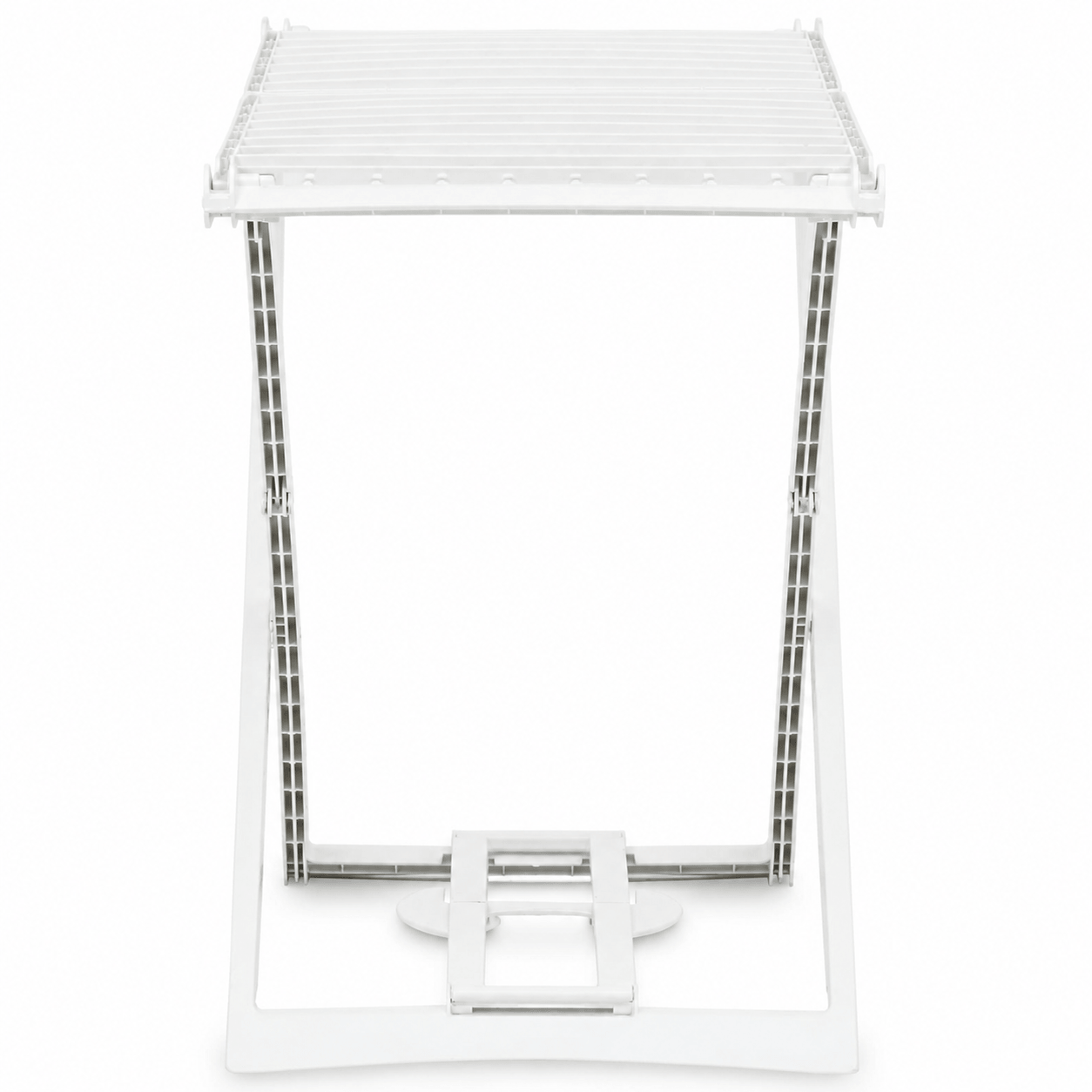 Étendoir à Linge Pliable 2 Ailes Latérales Plastique Blanc 185cm