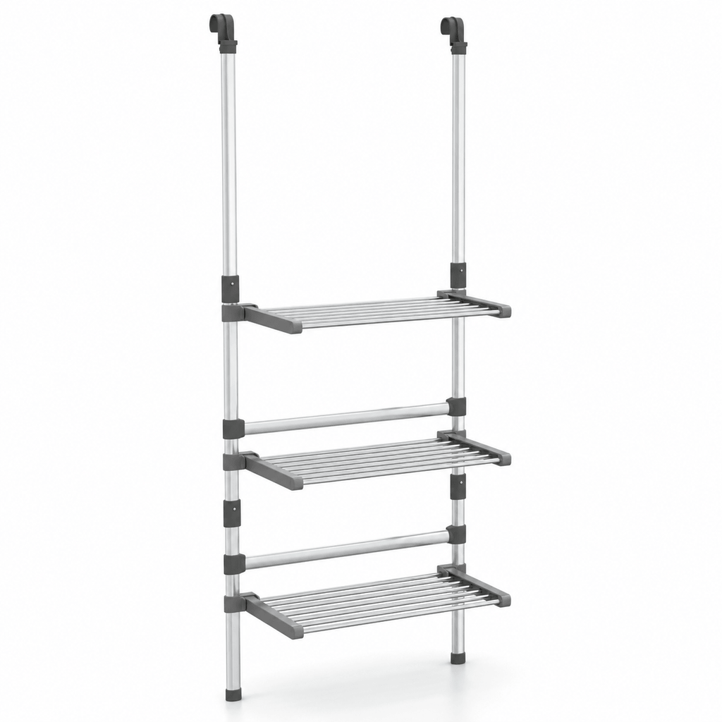 Étendoir à Linge Suspendu Aluminium Hauteur Réglable Pliable