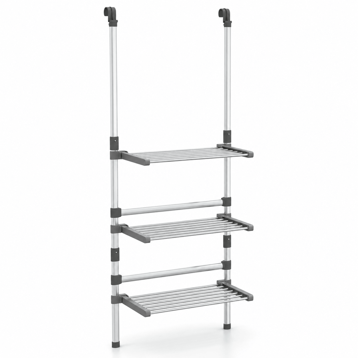Étendoir à Linge Suspendu Aluminium Hauteur Réglable Pliable