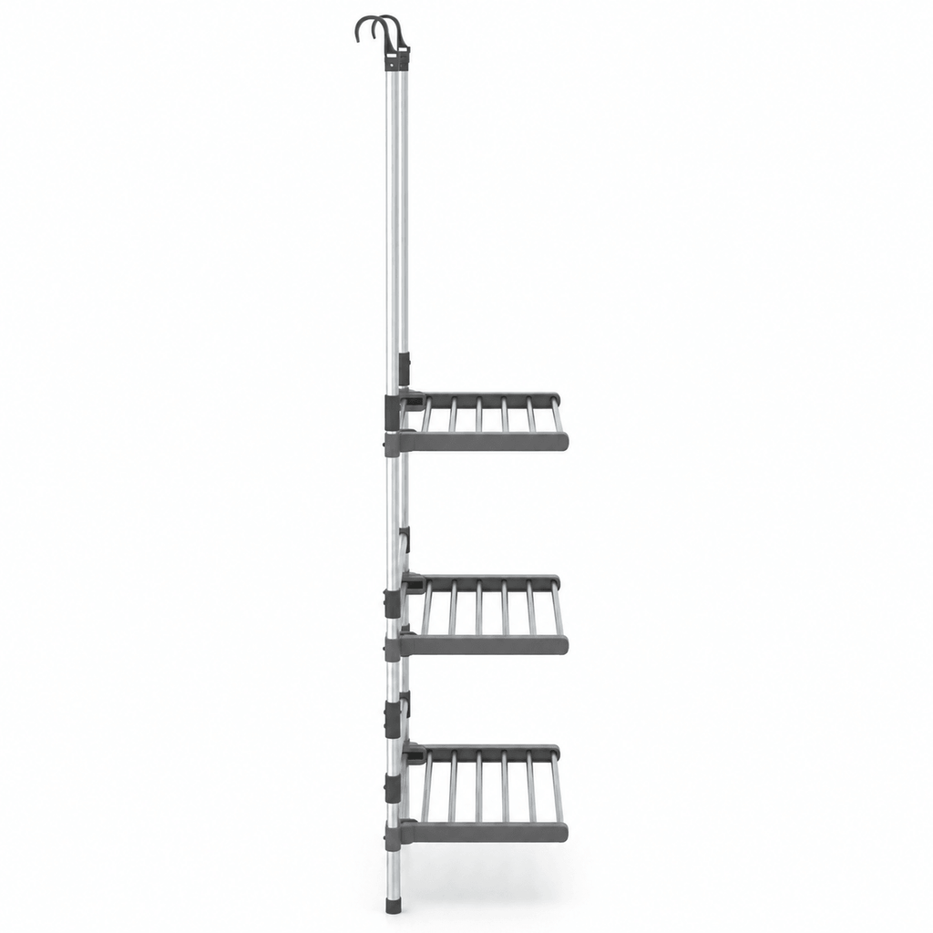 Étendoir à Linge Suspendu Aluminium Hauteur Réglable Pliable