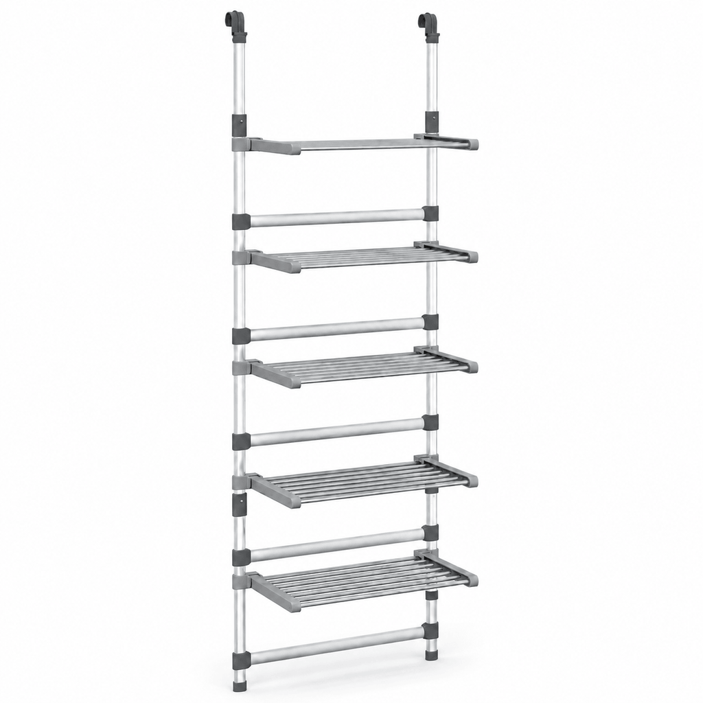 Étendoir à Linge Suspendu Aluminium Hauteur Réglable Pliable