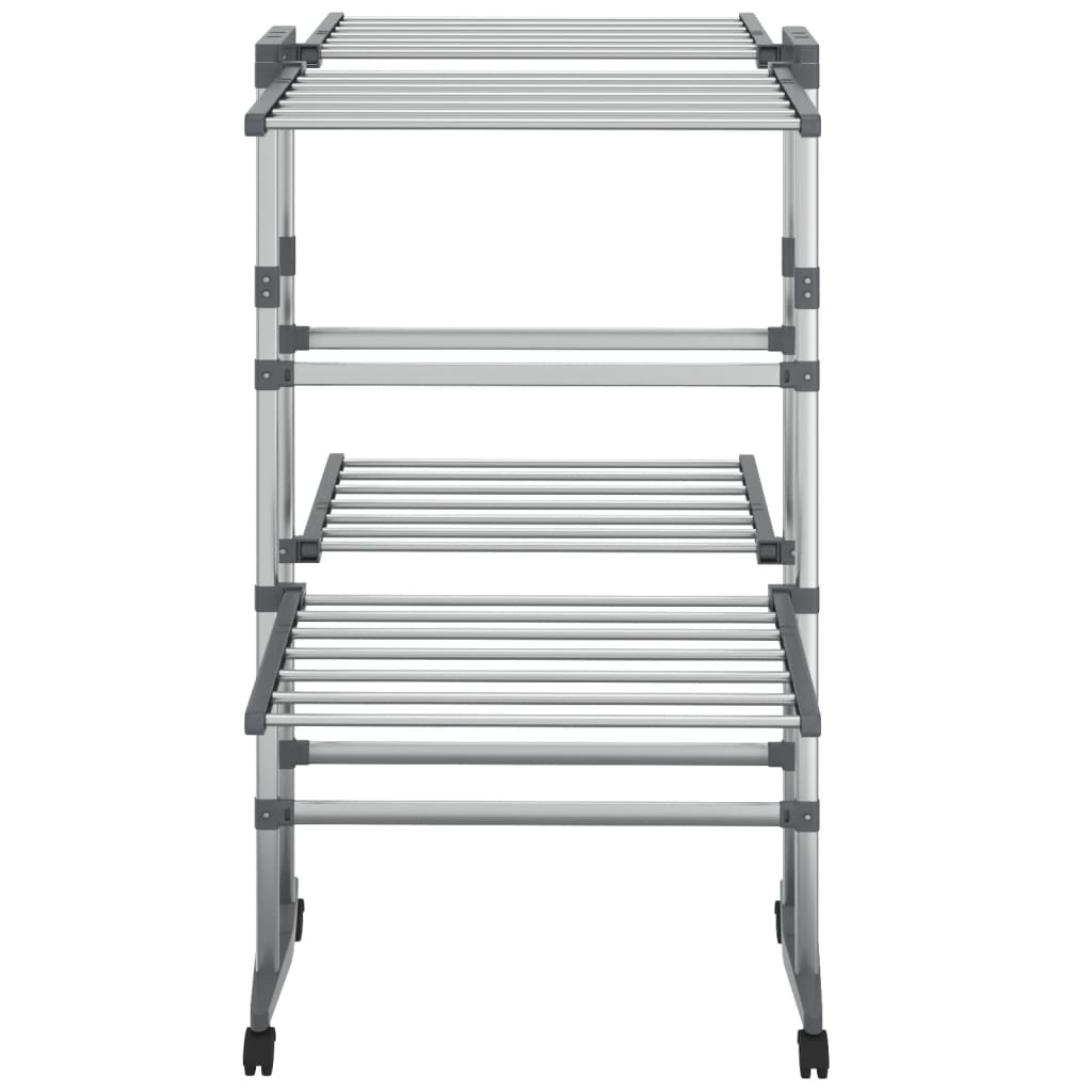 Étendoir à Linge sur Roulettes Aluminium Pliable