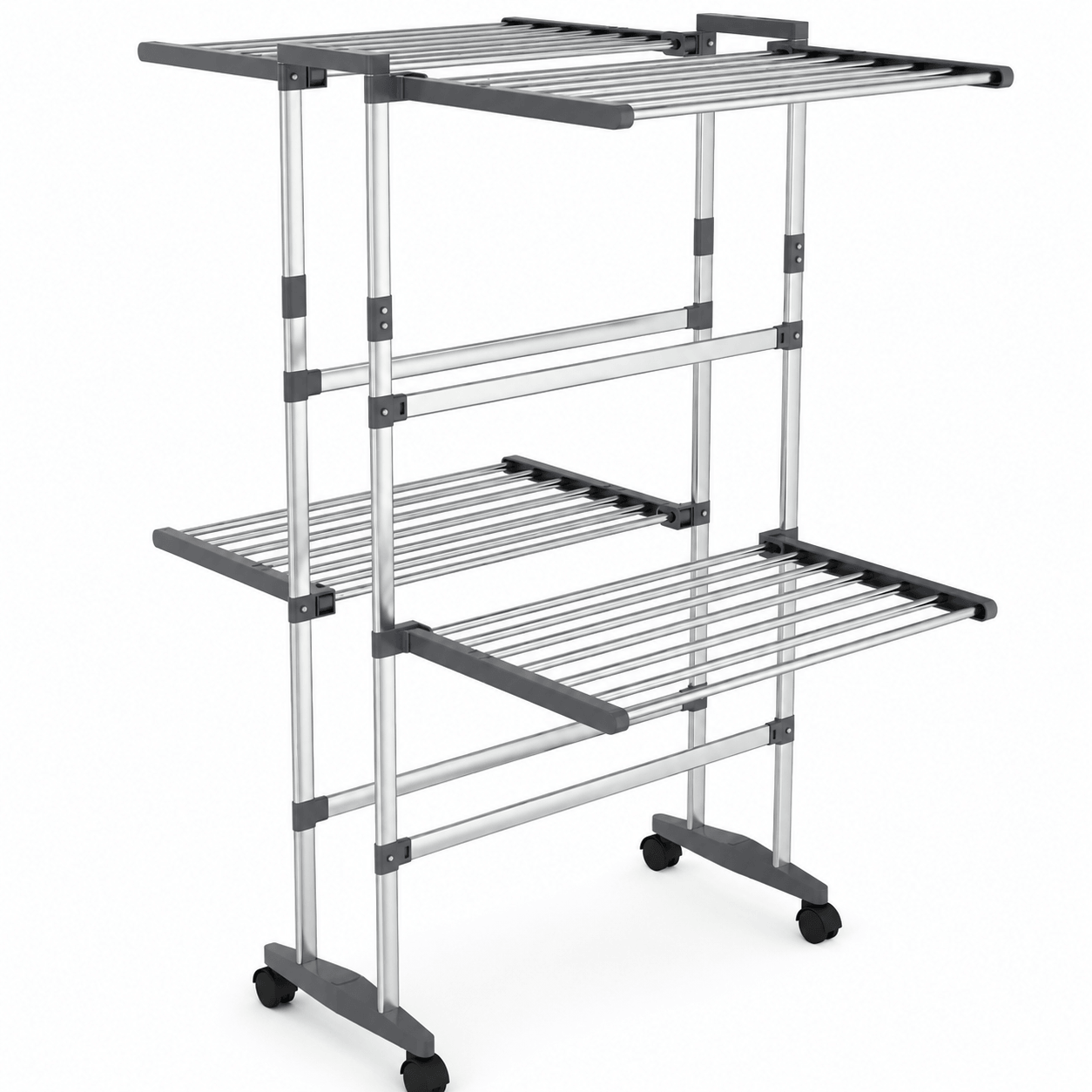 Étendoir à Linge sur Roulettes Aluminium Pliable