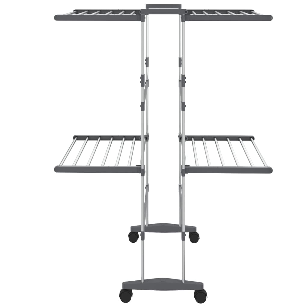Étendoir à Linge sur Roulettes Aluminium Pliable