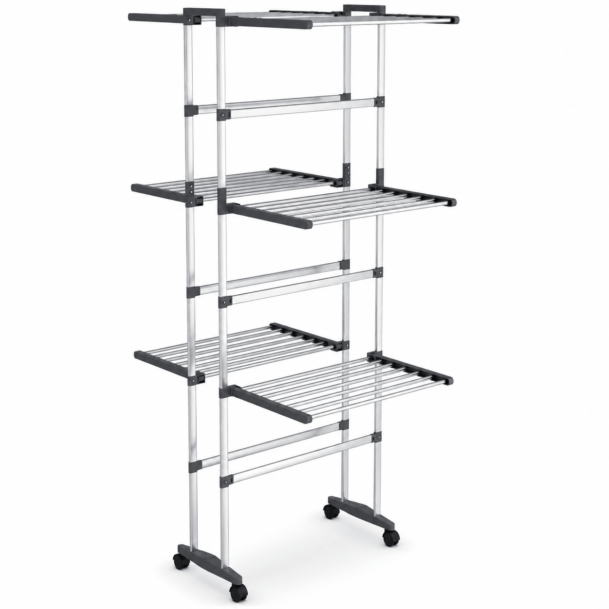 Étendoir à Linge sur Roulettes Aluminium Pliable